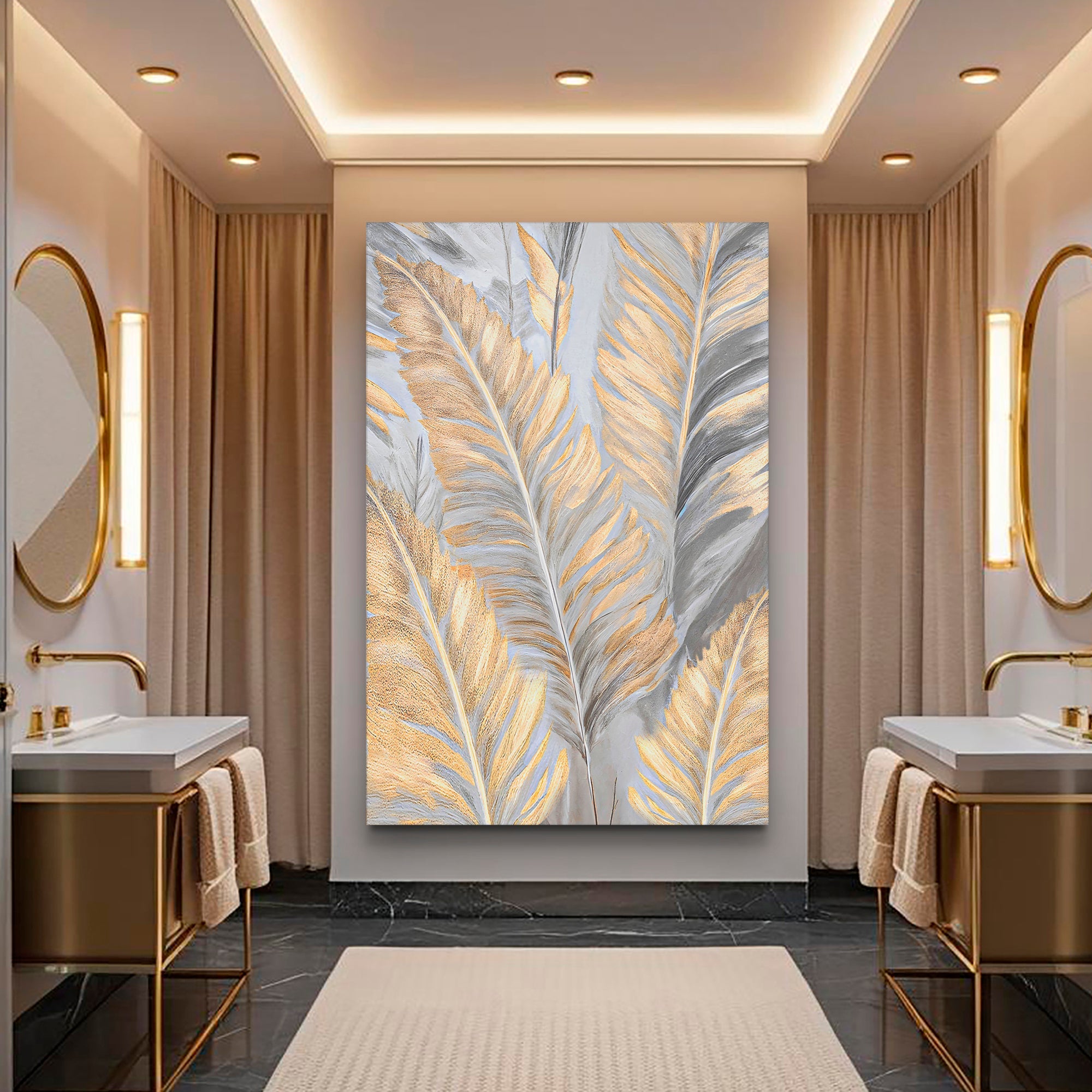 Luxury Gold and Silver Leaf Wall Art on sale at MyriadMart