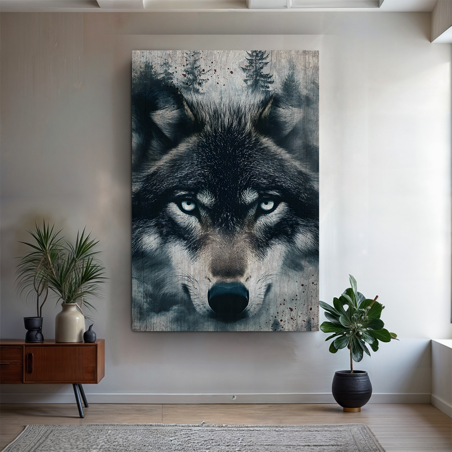 Wolf Double Exposure Wall Art III on sale at MyriadMart