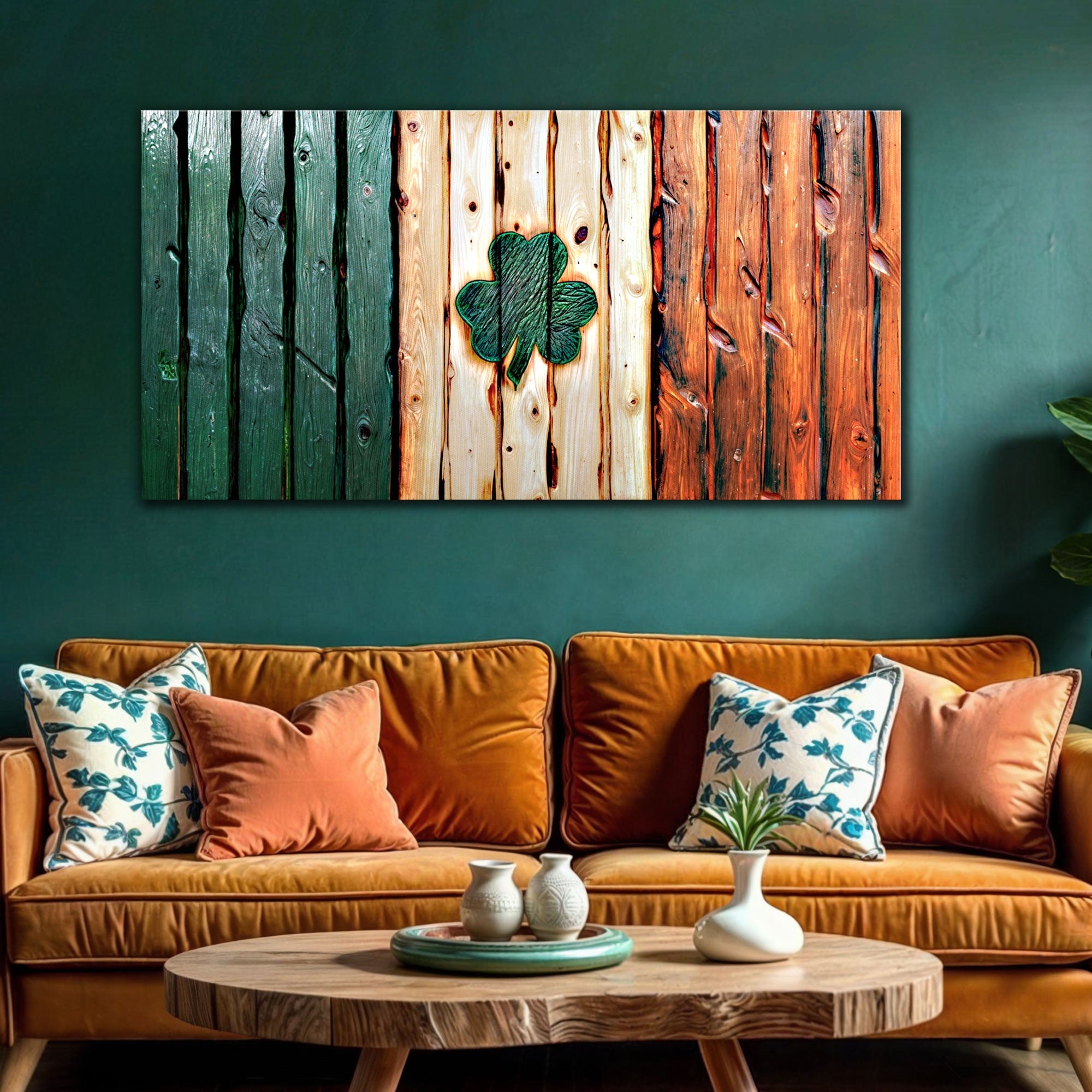 Irish Shamrock Glory Wooden Flag Wall Art on sale at MyriadMart