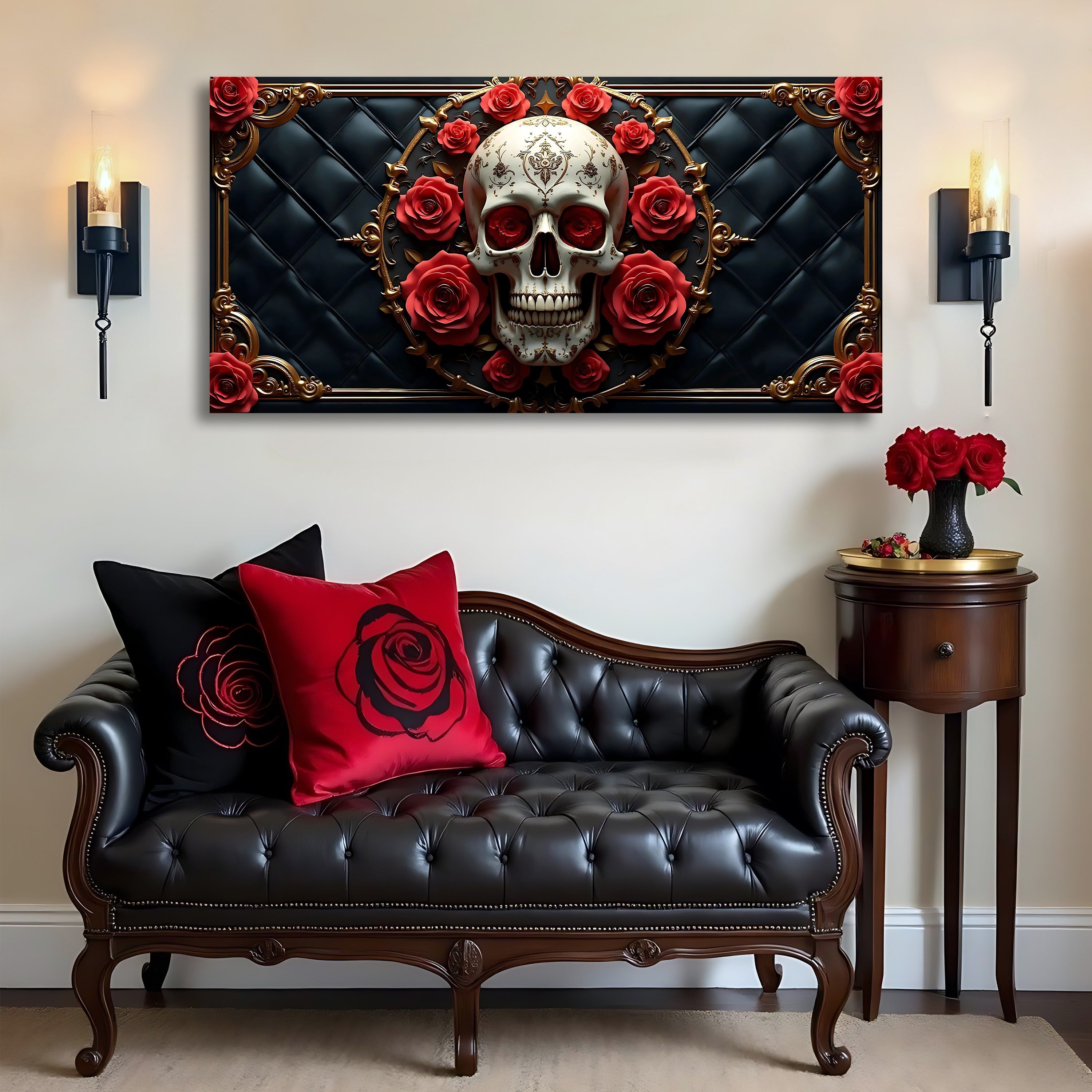 3D Rose and Skull Wall Art VII on sale at MyriadMart
