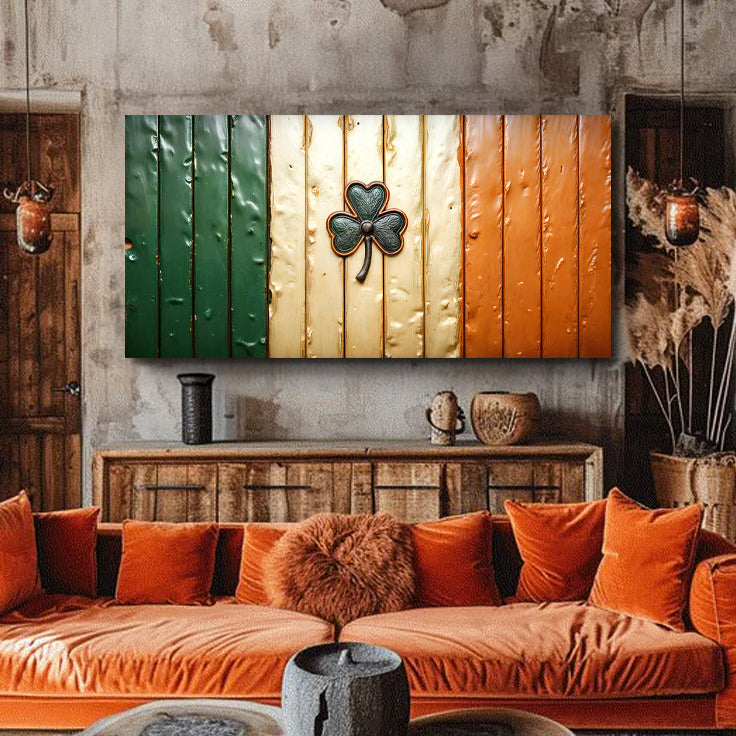Irish Shamrock Glory Wooden Flag Wall Art II on sale at MyriadMart