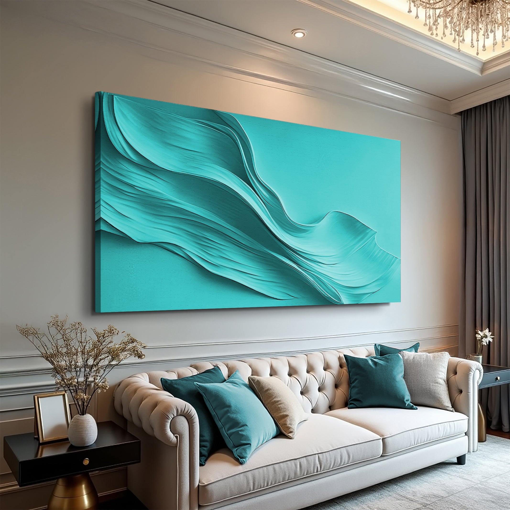 Turquoise Minimalist Wall Art on sale at MyriadMart
