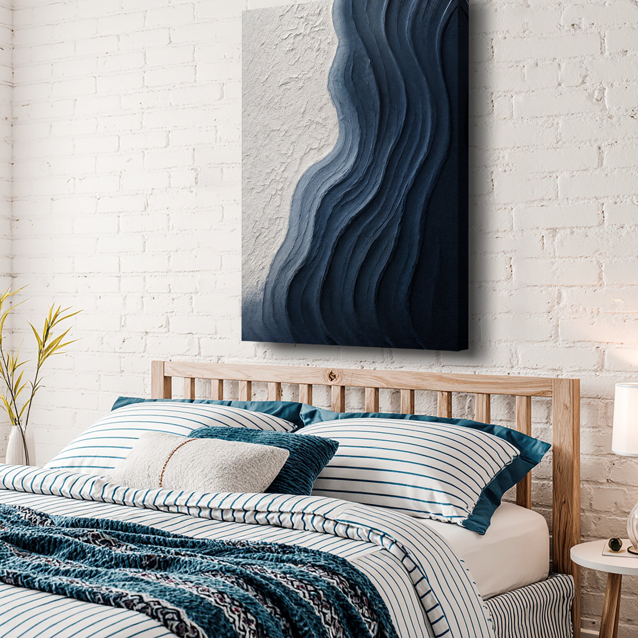 Abstract Minimalist Wave Impasto Wall Art on sale at MyriadMart