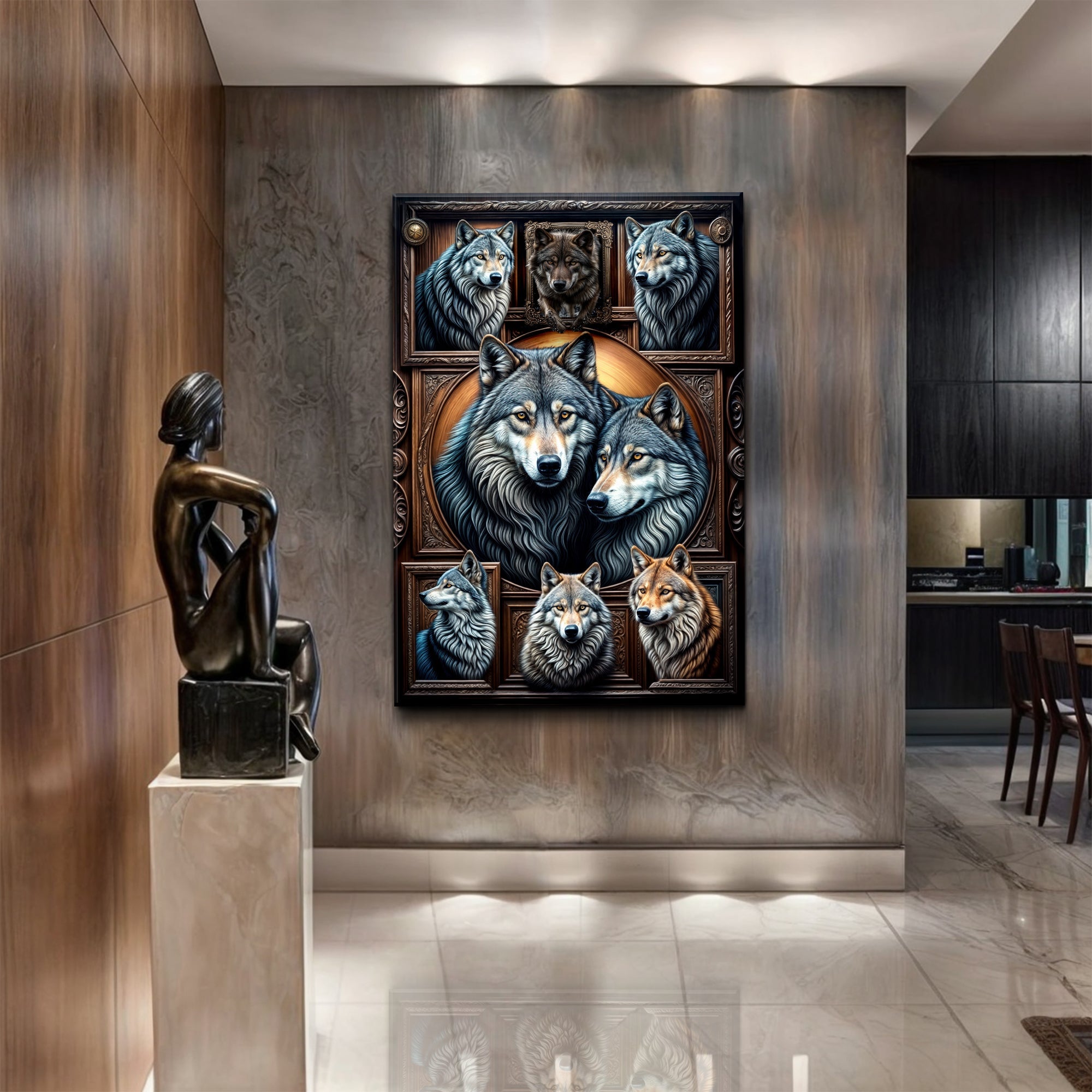 3D Wolf Collage Wall Art III on sale at MyriadMart