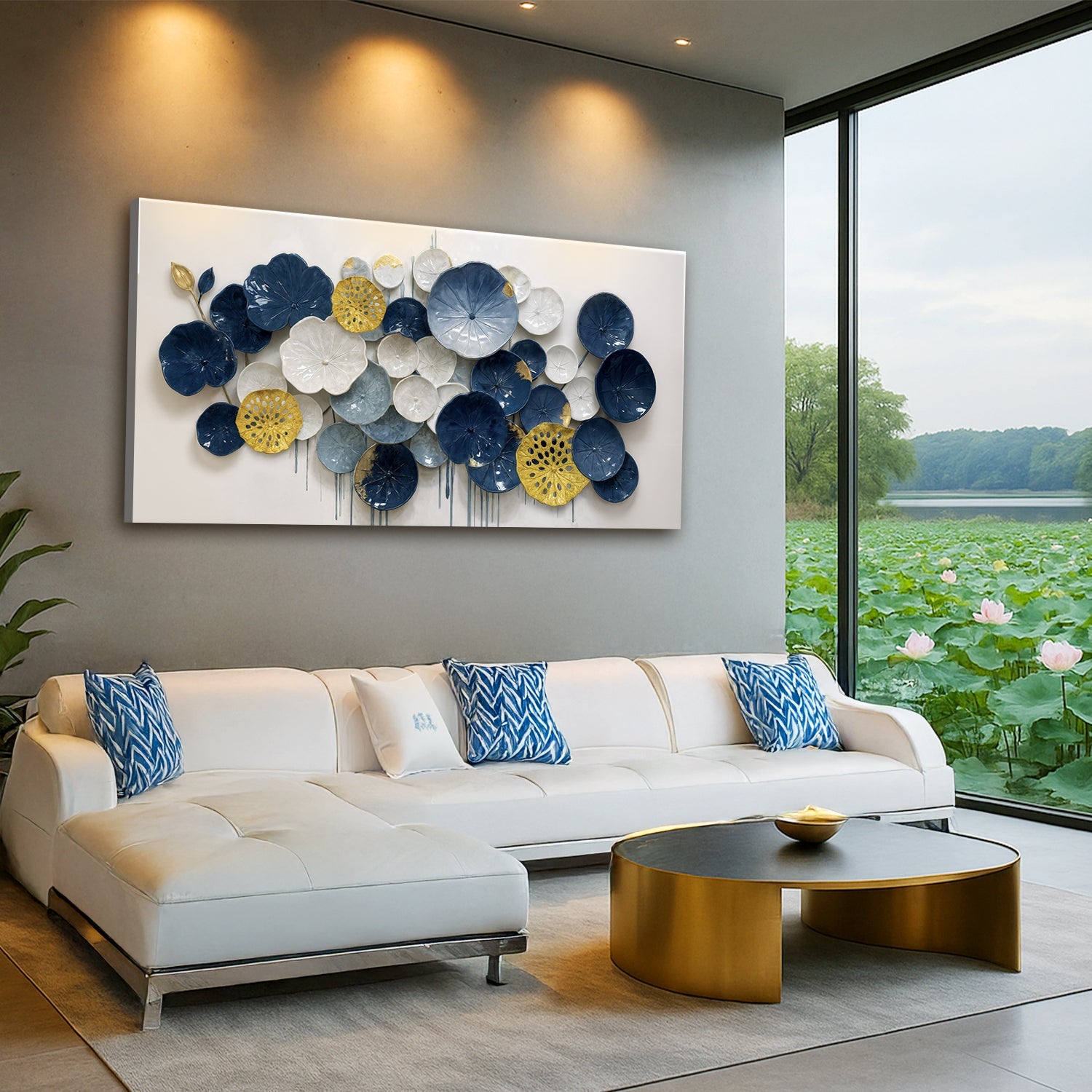 Lotus Leaf Abstract Wall Art VII on sale at MyriadMart