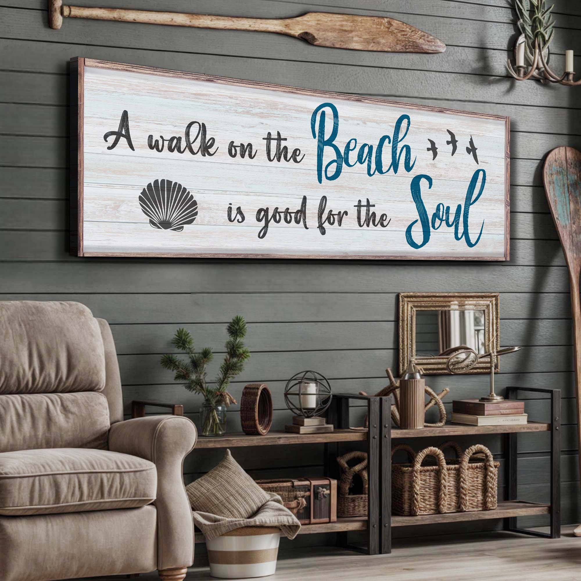 A Walk On The Beach Is Good For The Soul Sign II on sale at MyriadMart