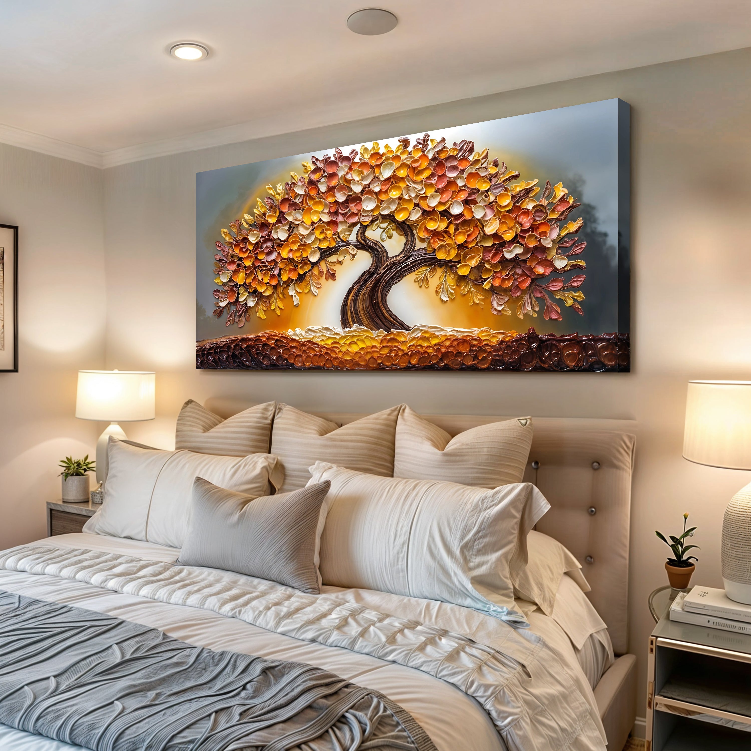 Golden Autumn Impasto Wall Art on sale at MyriadMart