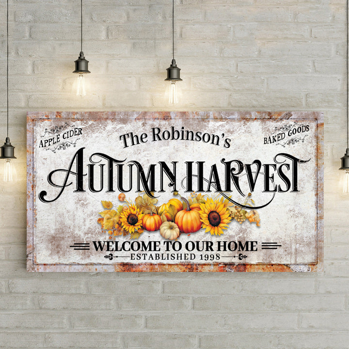 Family Autumn Harvest Thanksgiving Sign II on sale at MyriadMart