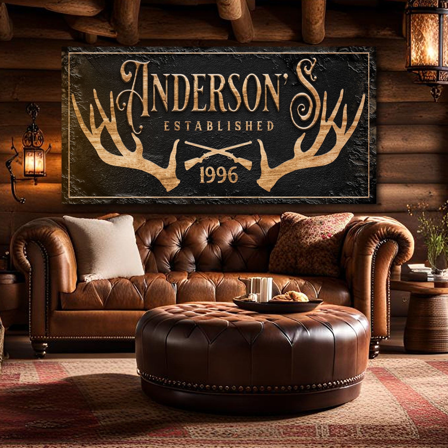 Personalized Family Antler Sign II on sale at MyriadMart