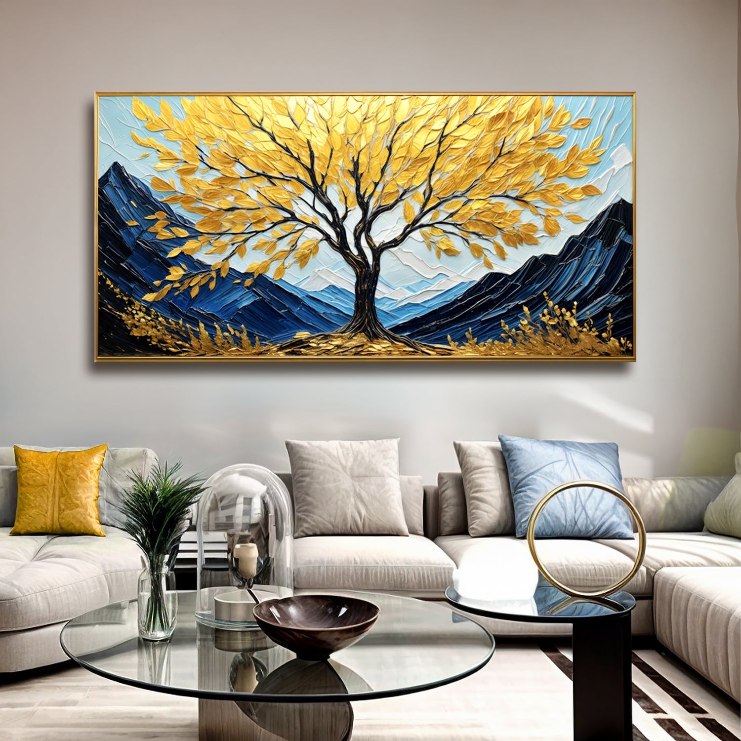 Golden Sanctuary Impasto Wall Art on sale at MyriadMart