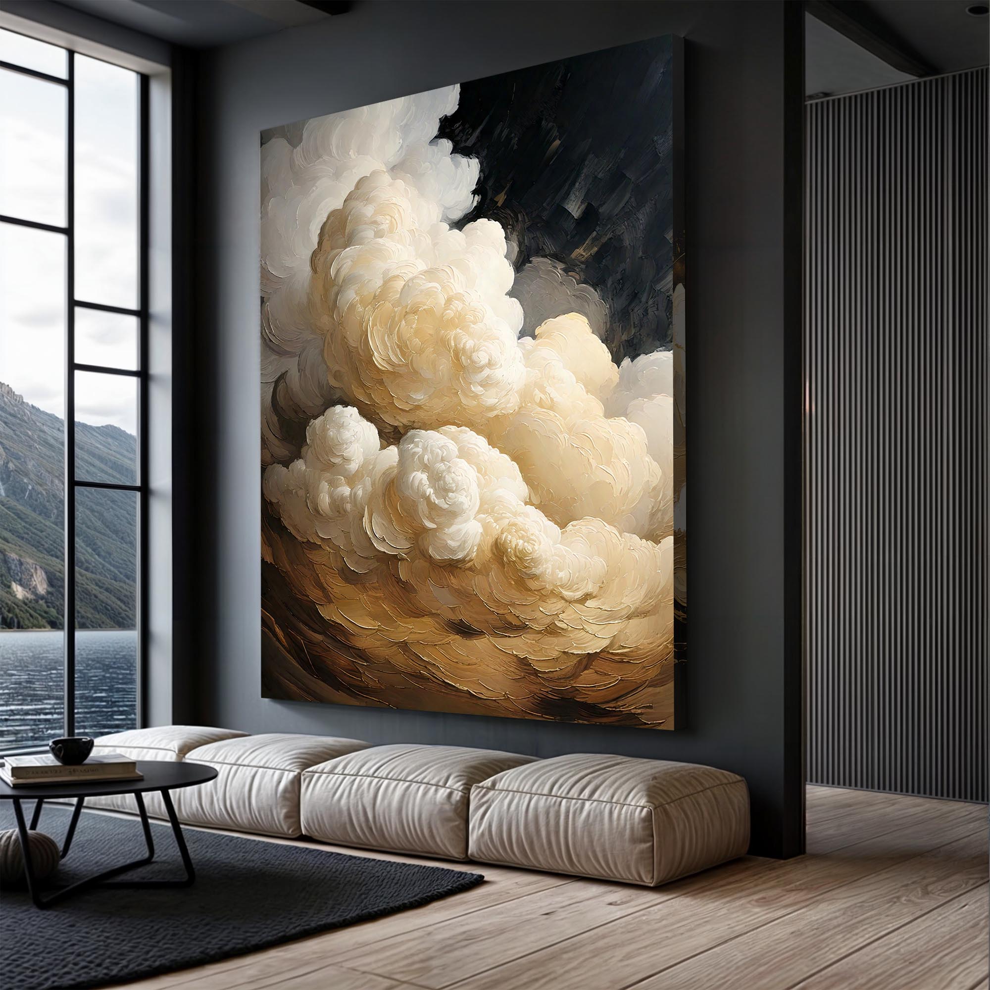 Beige Cloud Abstract Wall Art on sale at MyriadMart