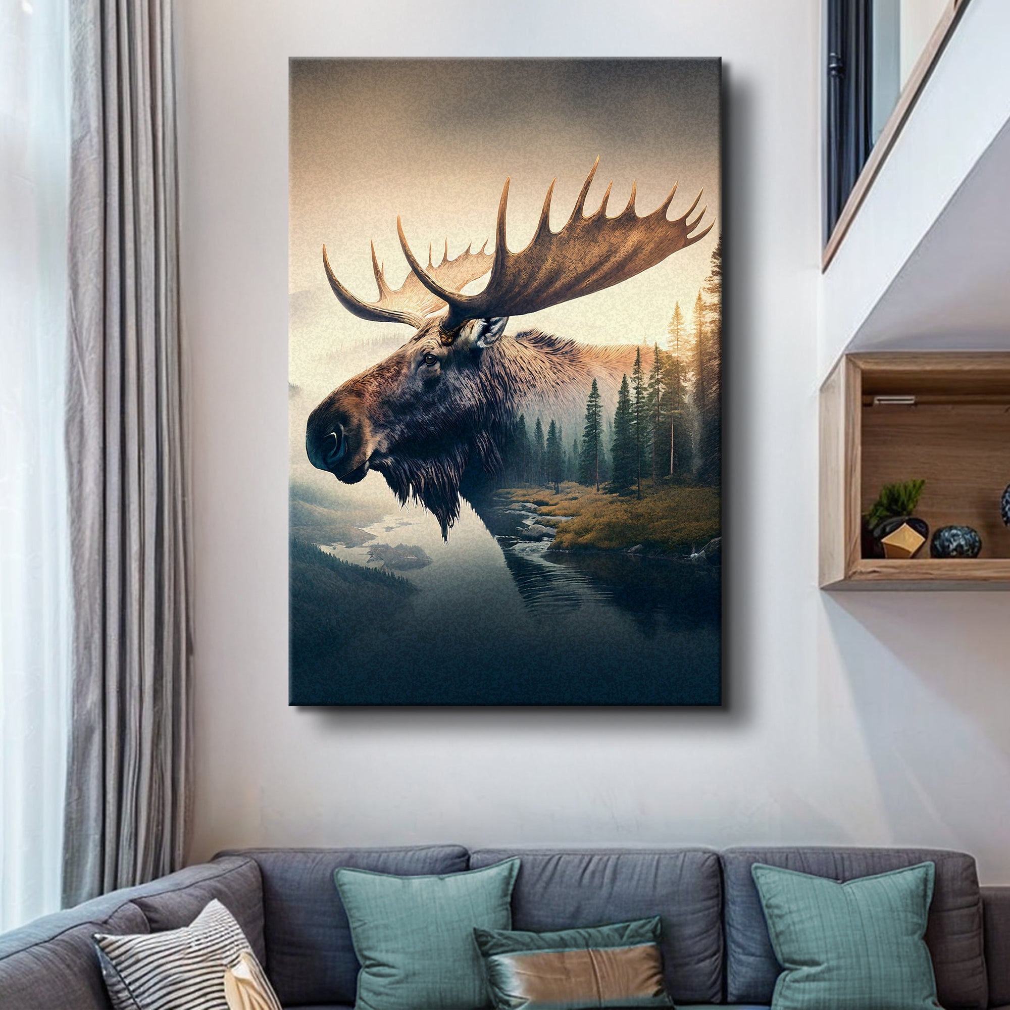 Moose Double Exposure Wall Art on sale at MyriadMart