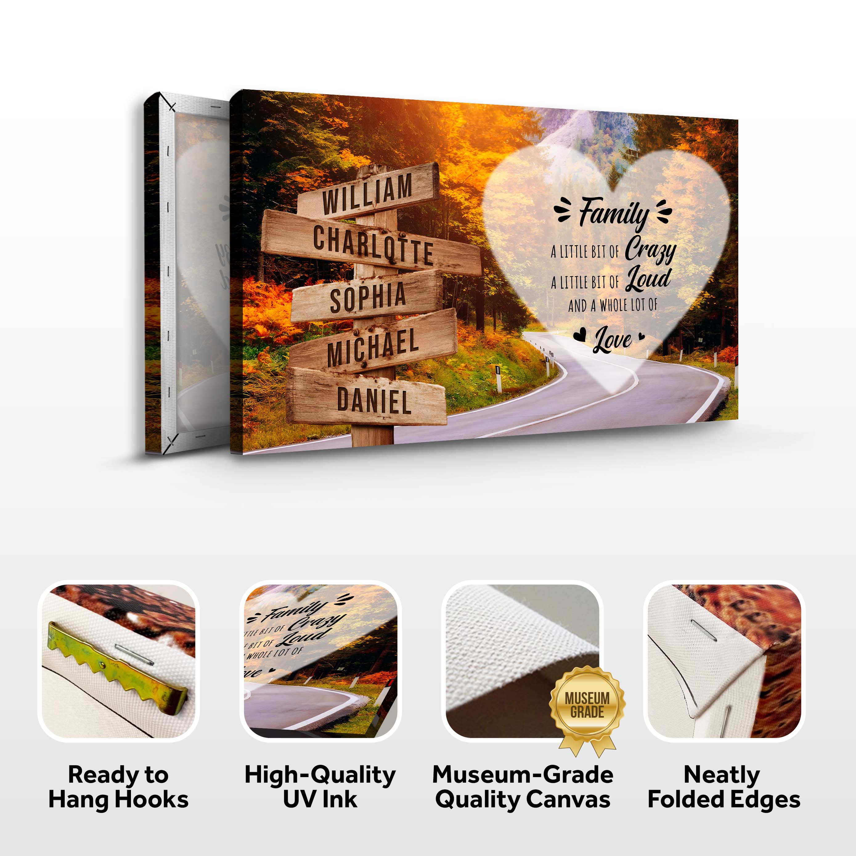 A Lot of Love Family Names Sign II on sale at MyriadMart