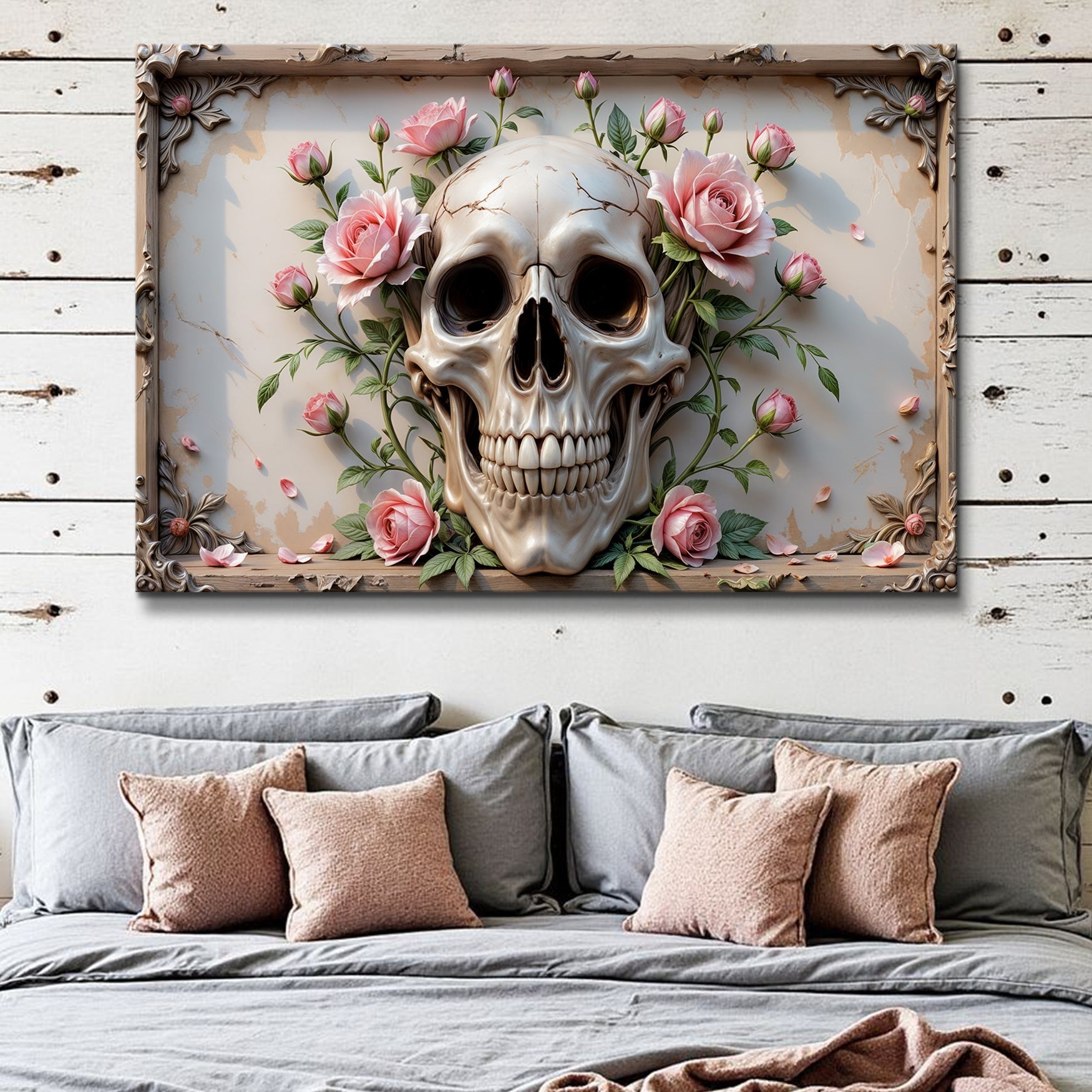 3D Rose And Skull Wall Art V on sale at MyriadMart