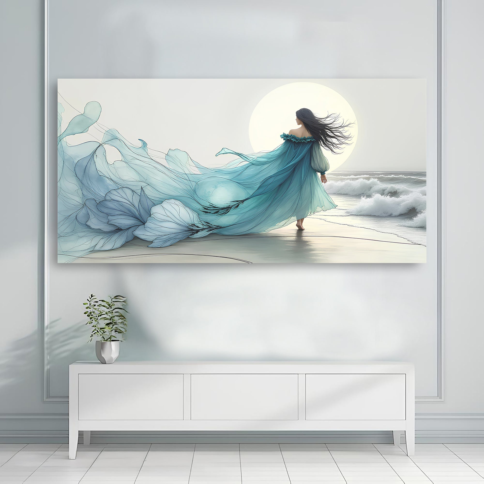 Swirling Winds by the Ocean Abstract Wall Art on sale at MyriadMart