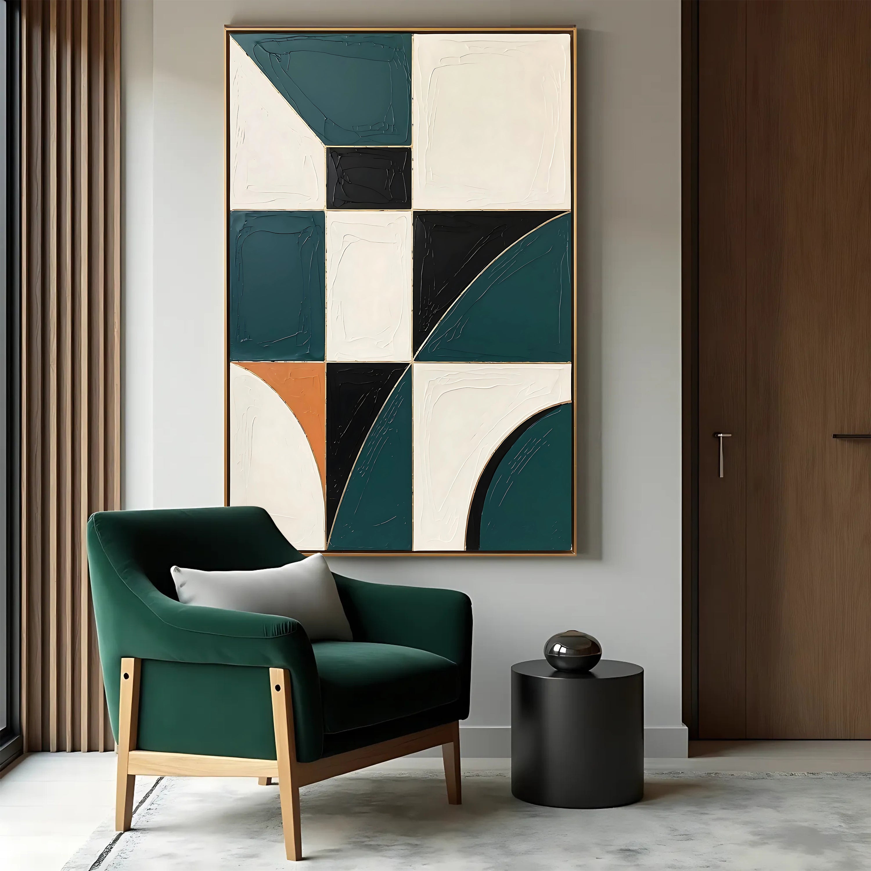 Green Abstract Shapes Wall Art on sale at MyriadMart