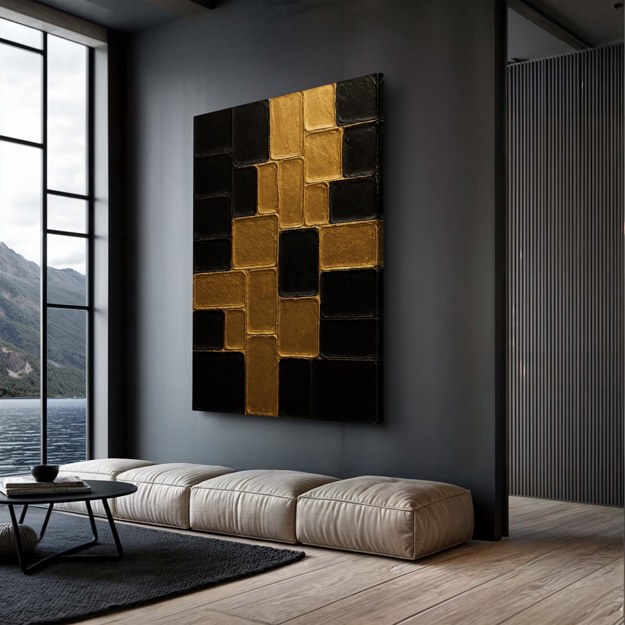 Contemporary Black and Gold Wall Art II on sale at MyriadMart