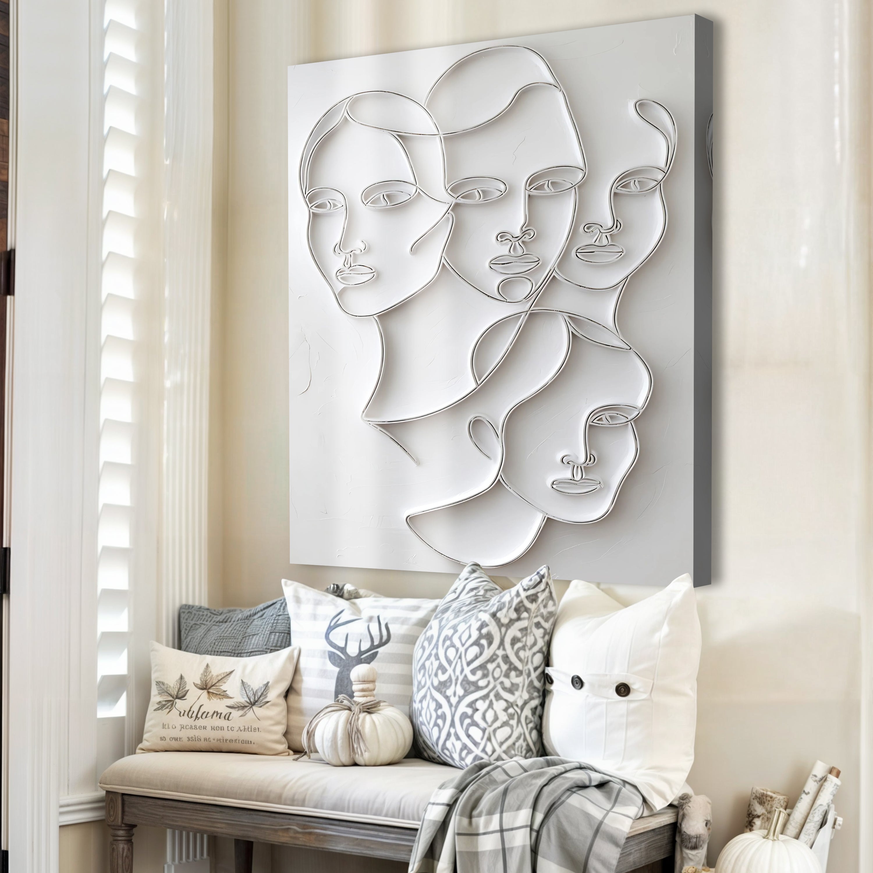 3D Minimalist Faces Wall Art on sale at MyriadMart
