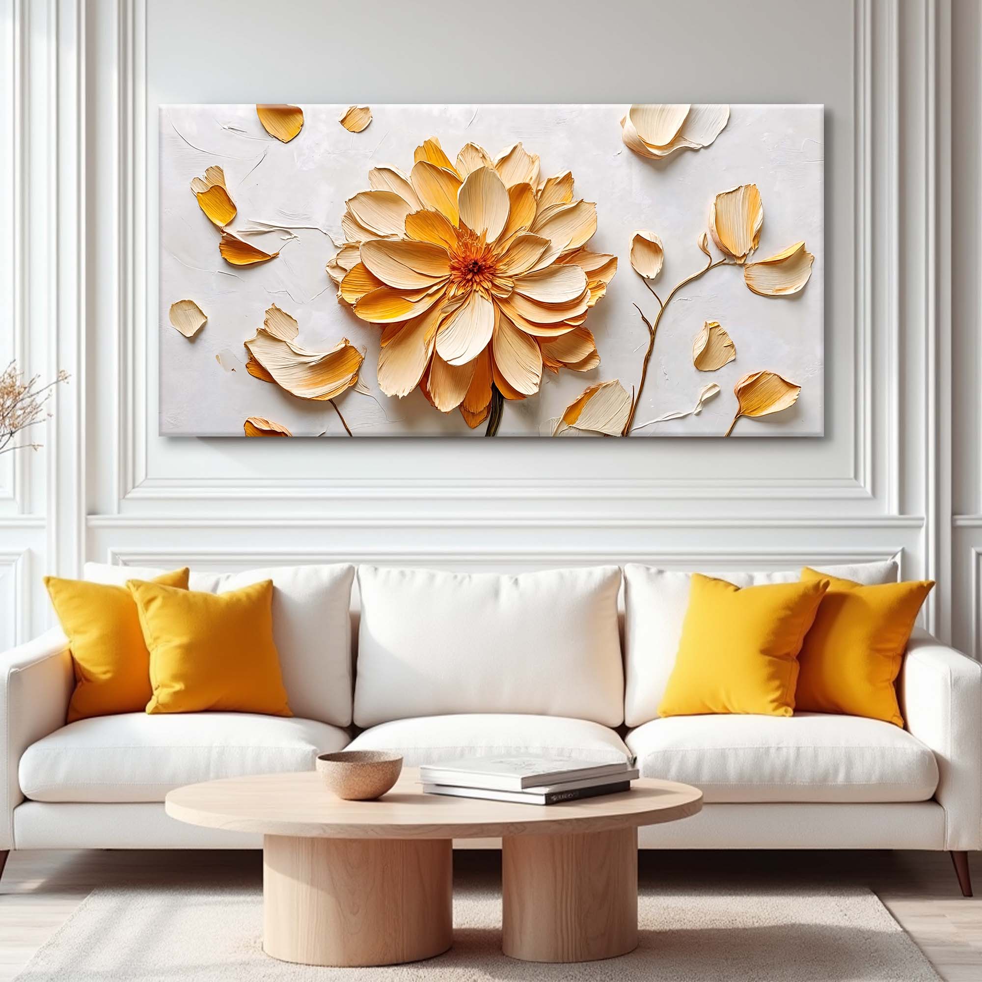 Golden Dandelion Minimalist Abstract Wall Art III on sale at MyriadMart