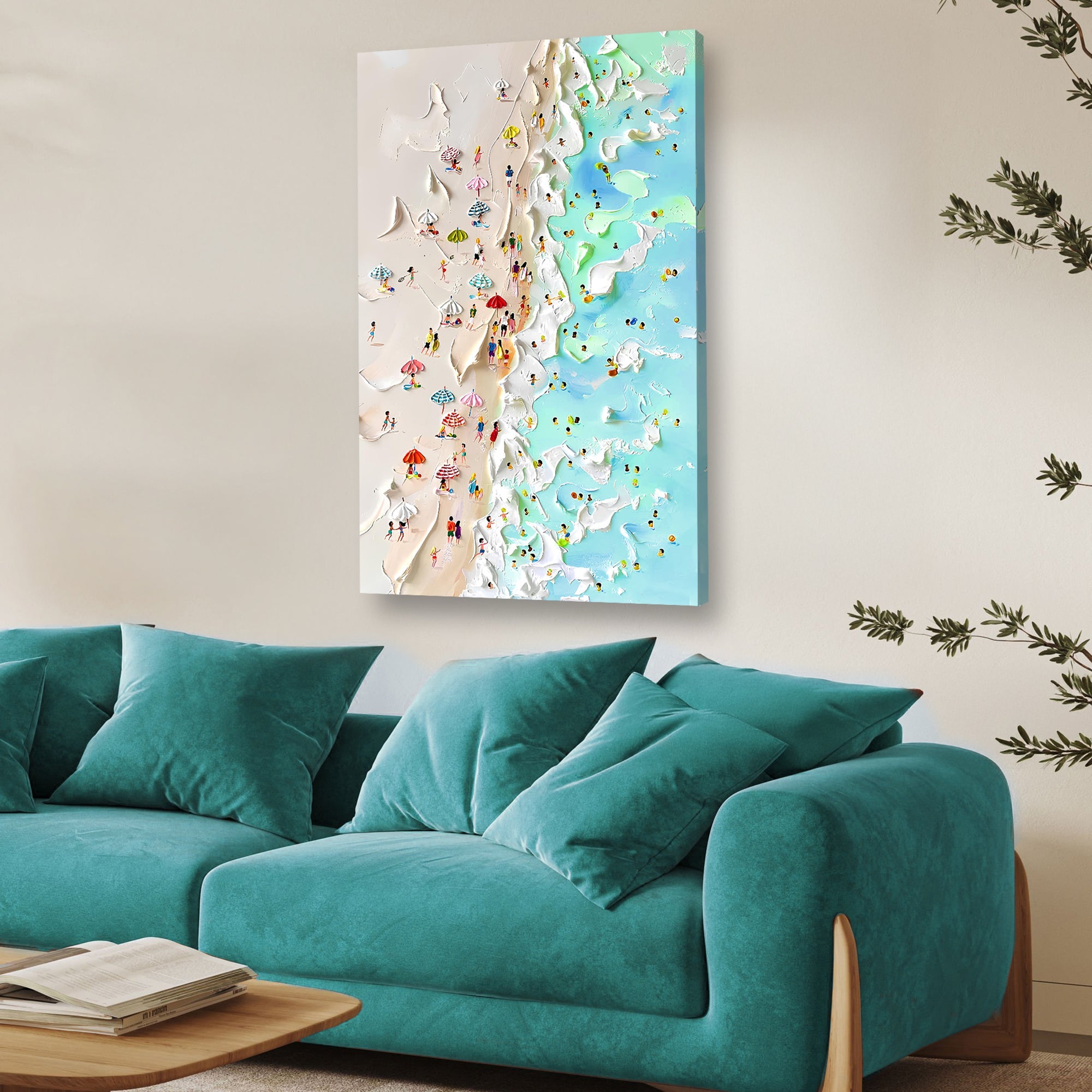 Beachfront Painting Coastal Wall Art on sale at MyriadMart