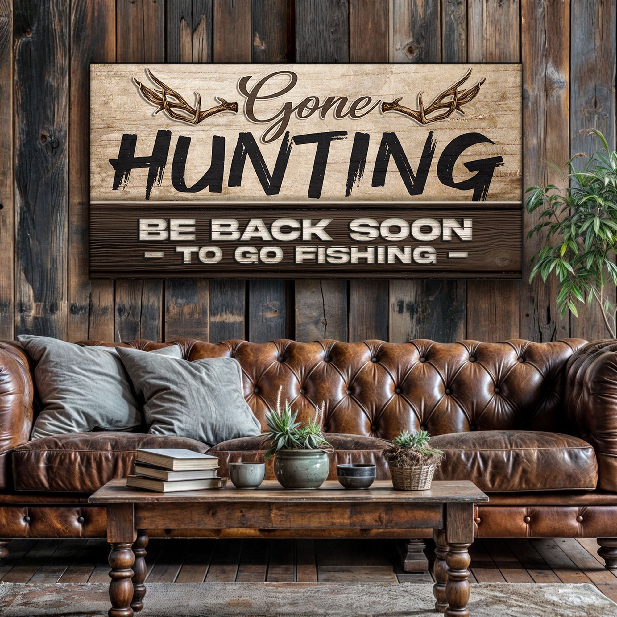 Gone Hunting Sign II on sale at MyriadMart