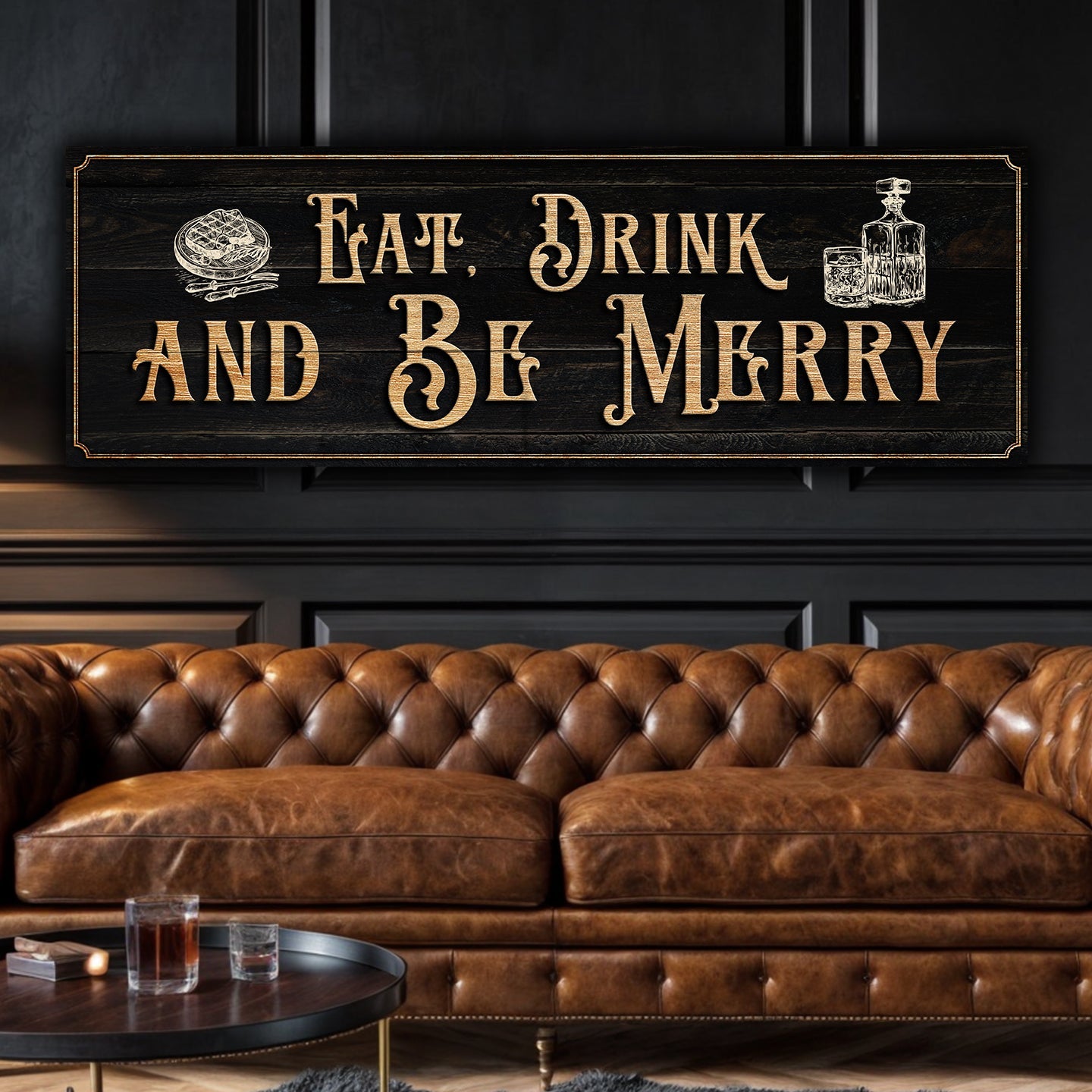 Eat, Drink And Be Merry Family Sign on sale at MyriadMart