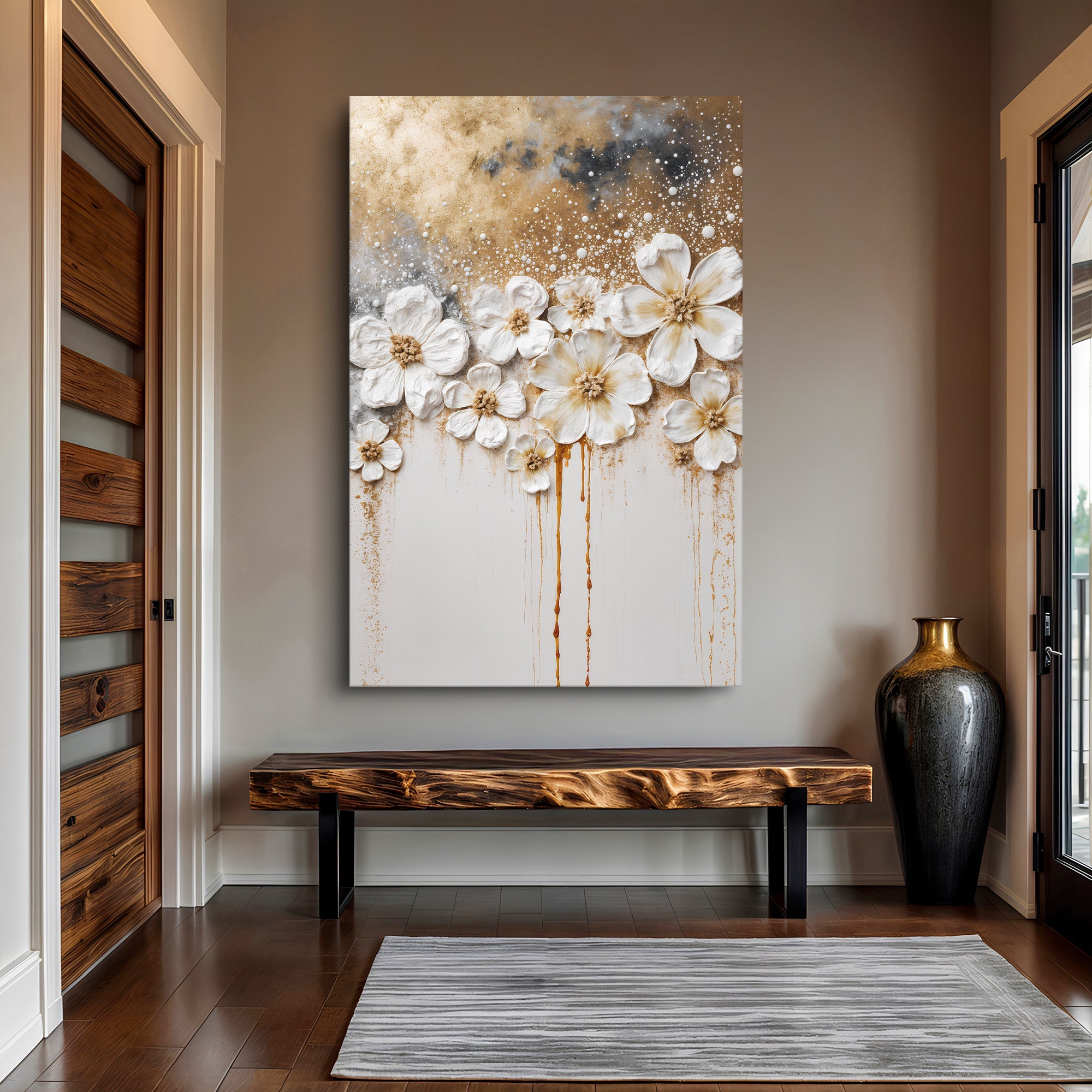 Gold Floral Wall Art on sale at MyriadMart