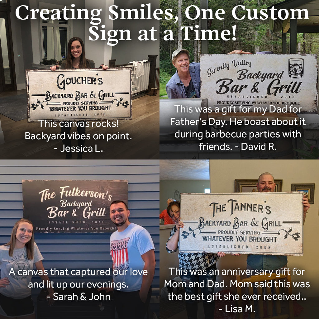 Backyard Bar & Grill Sign on sale at MyriadMart