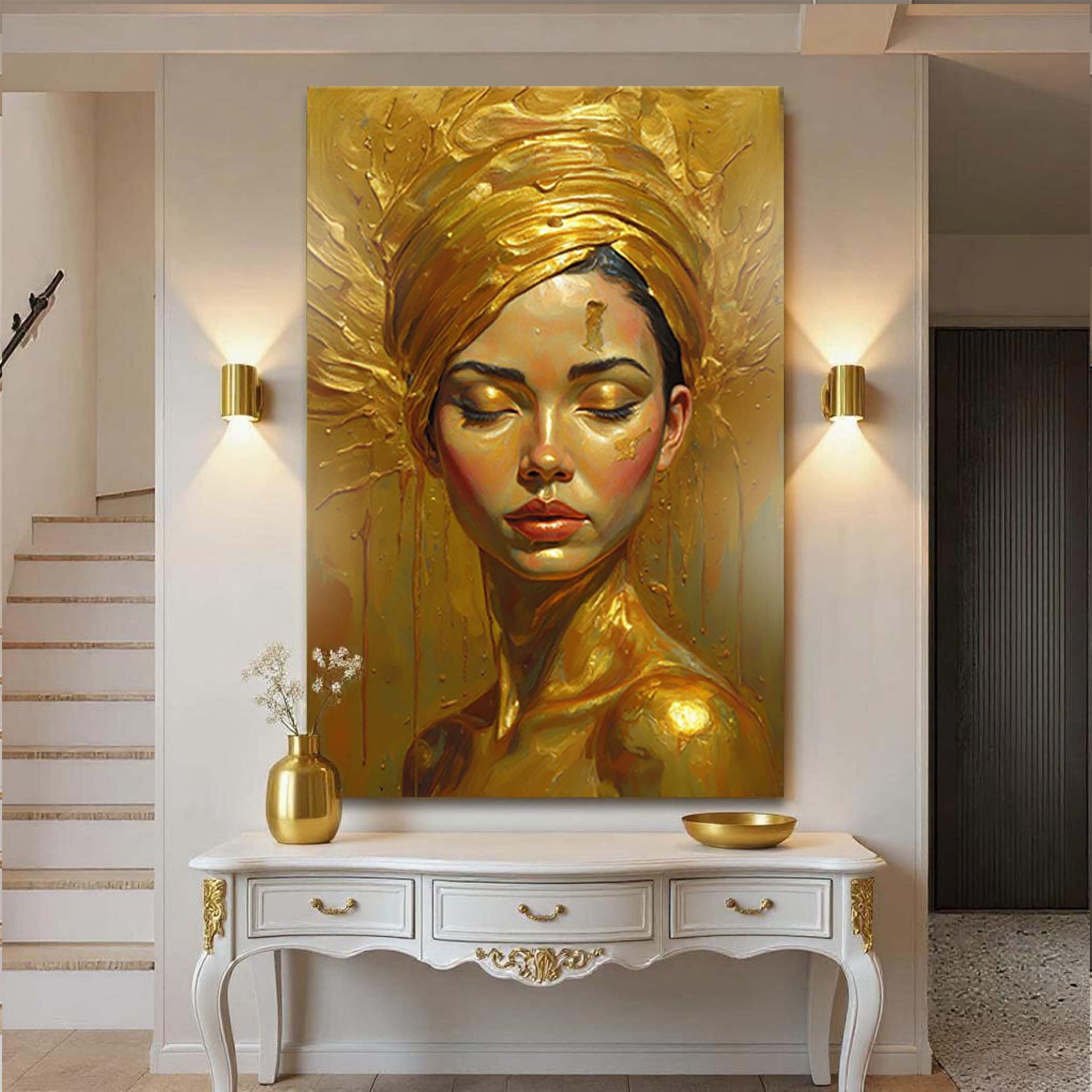 Woman's Golden Serenity Wall Art on sale at MyriadMart