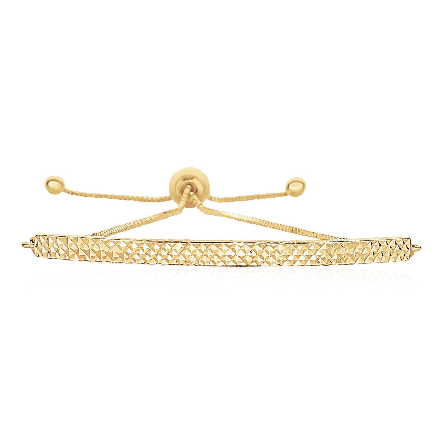 14k Yellow Gold Chain Bar Lariat Style Bracelet on sale at MyriadMart