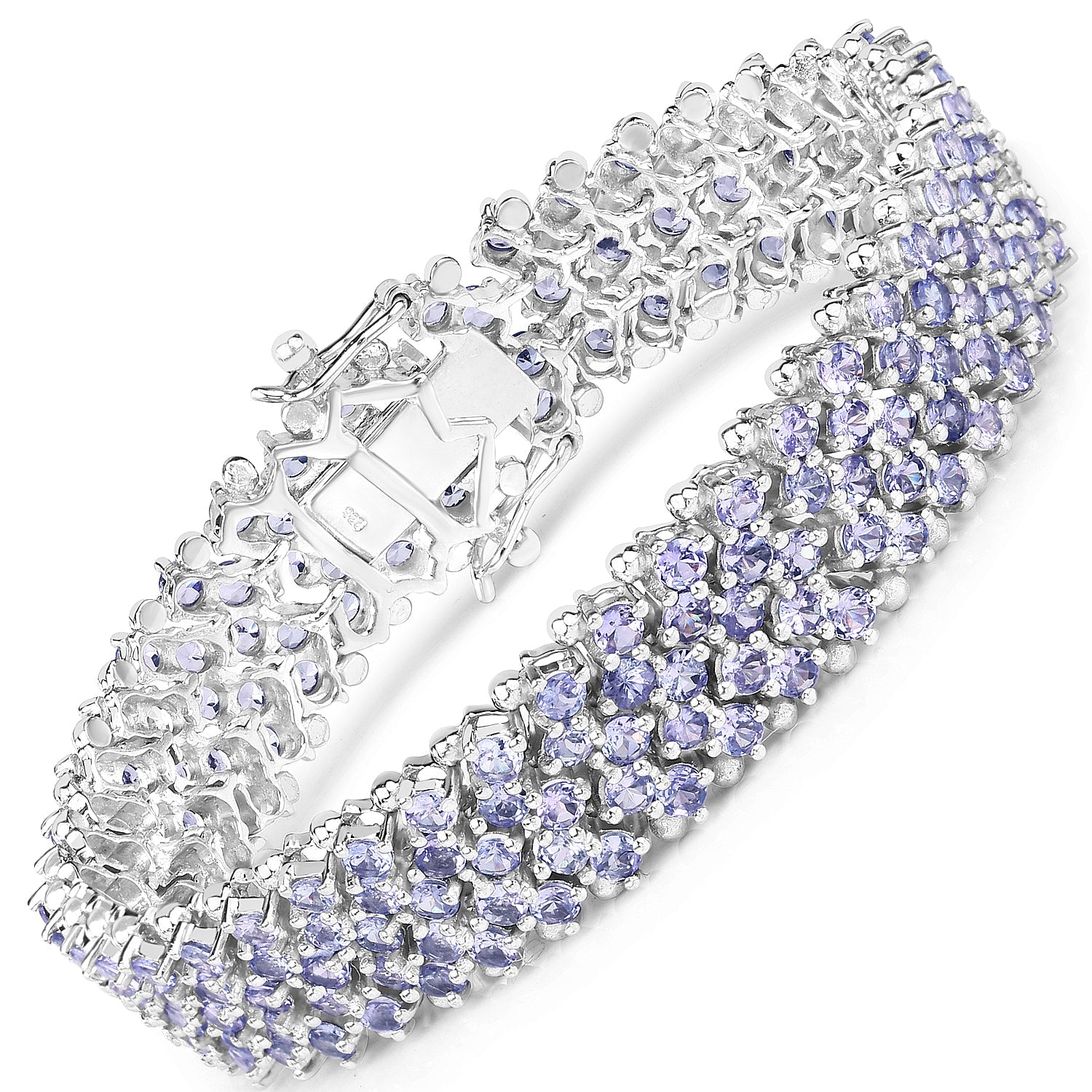 14.70 Carat Genuine Tanzanite .925 Sterling Silver Bracelet on sale at MyriadMart