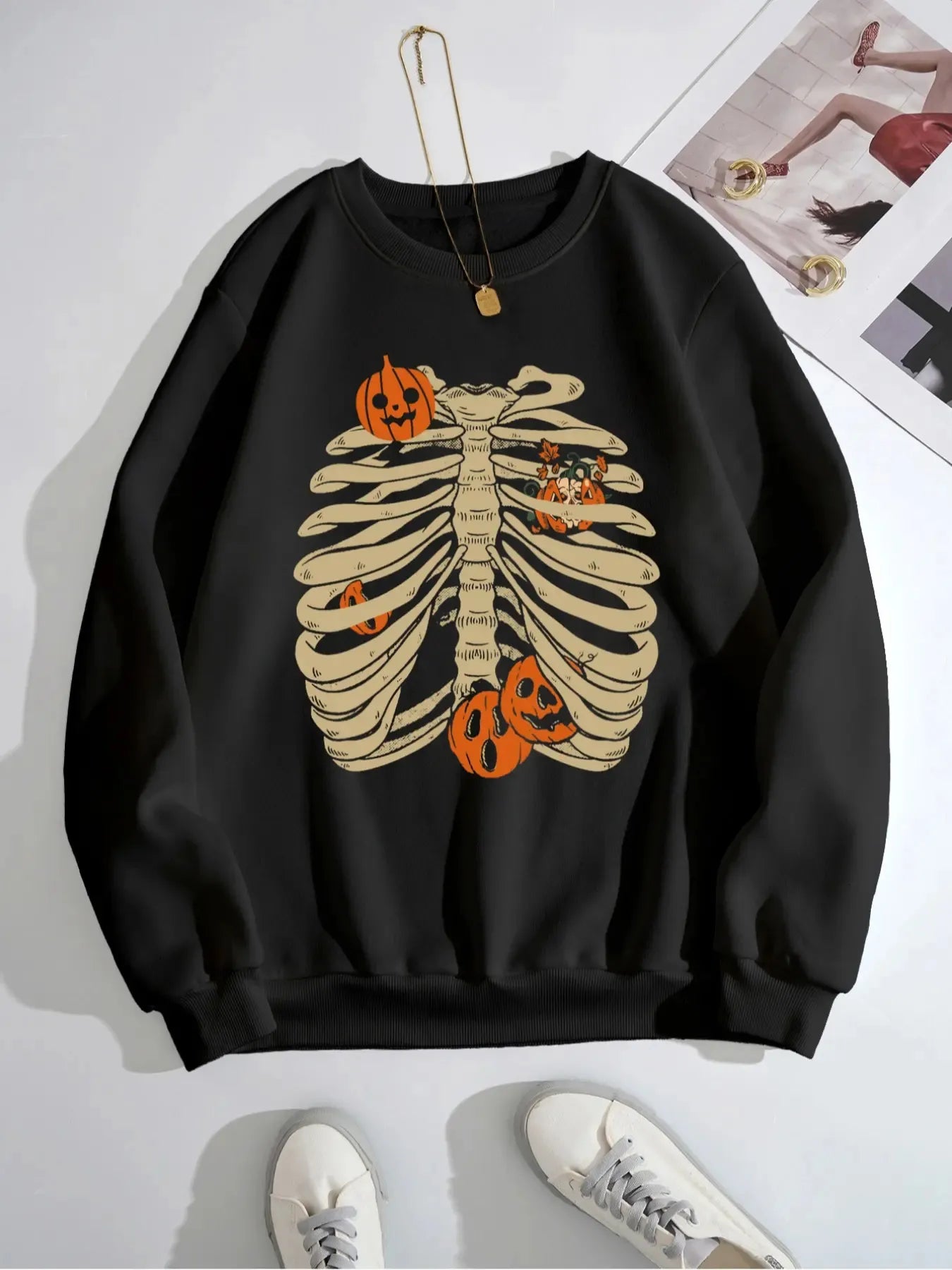 Halloween Skeleton Long Sleeve Sweatshirt - MyriadMart