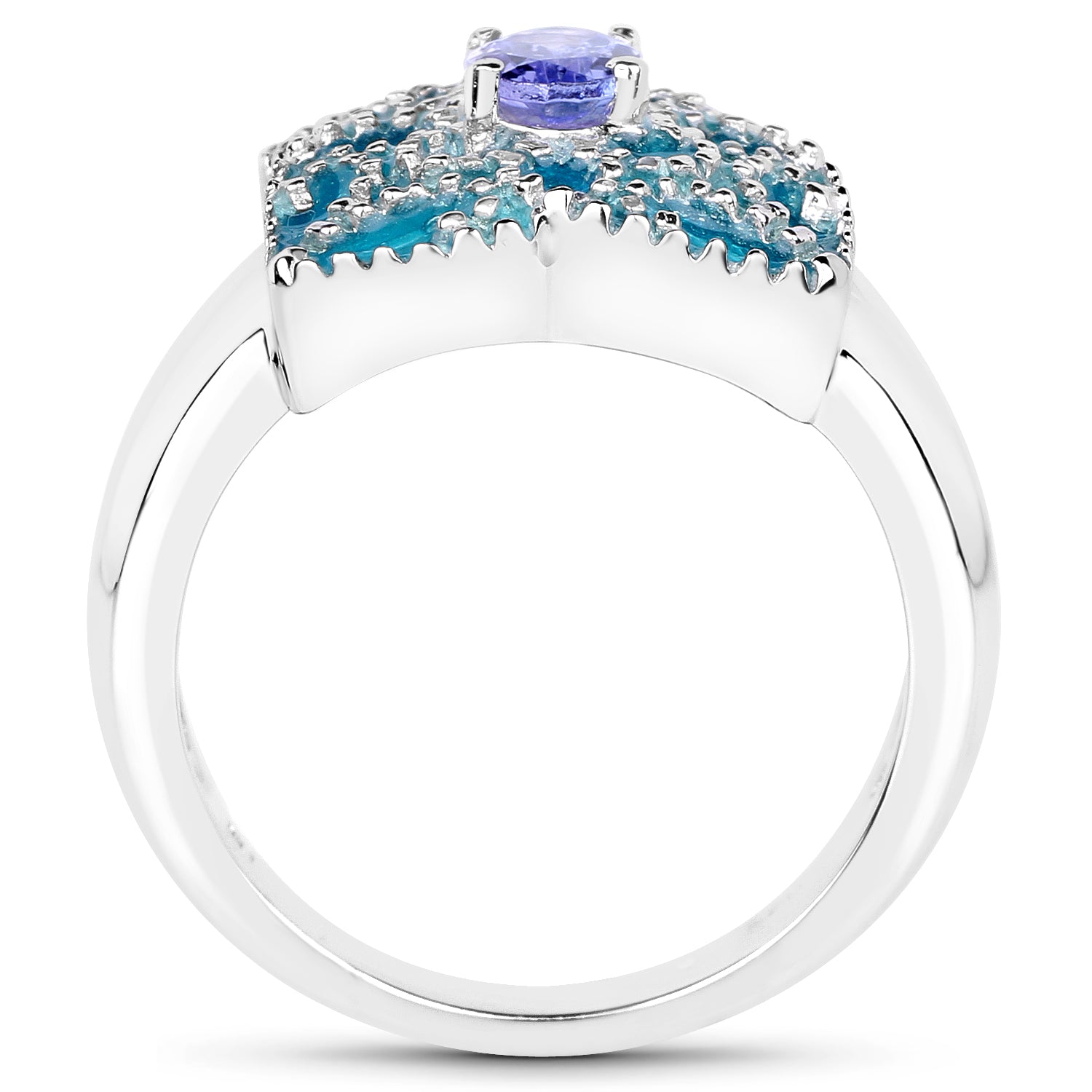 0.44 Carat Genuine Tanzanite .925 Sterling Silver Ring on sale at MyriadMart