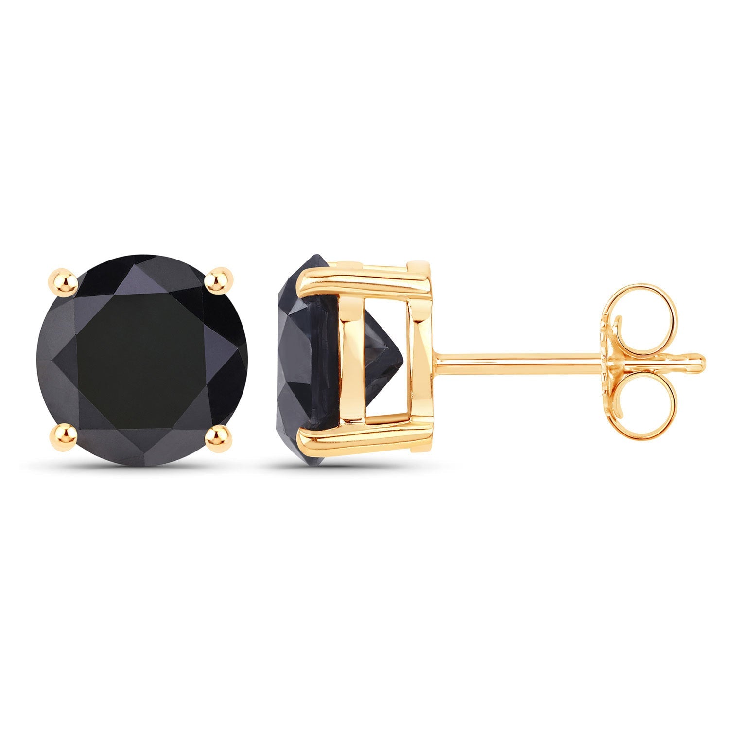 4.91 Carat Genuine Black Diamond 14K Yellow Gold Earrings on sale at MyriadMart
