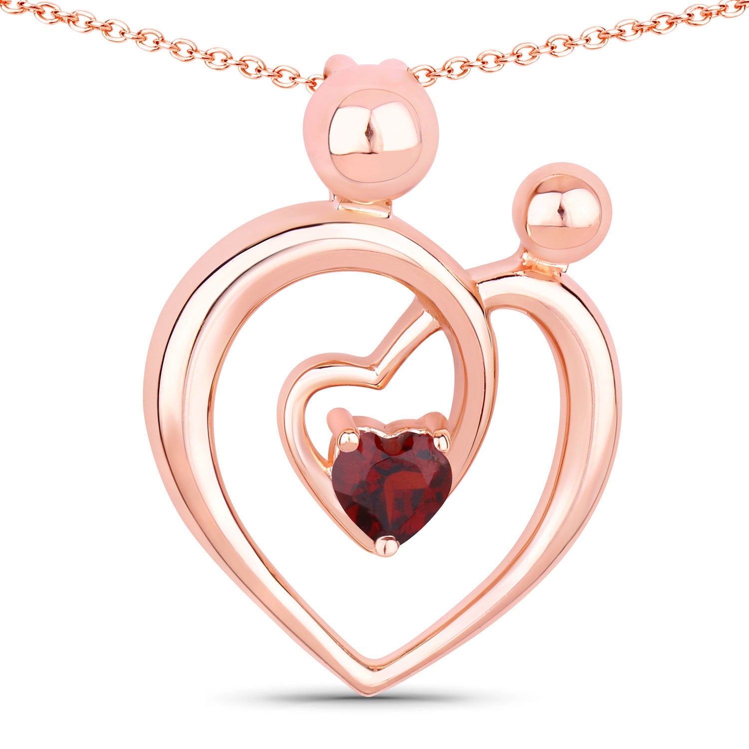 0.32 Carat Genuine Garnet .925 Sterling Silver Pendant on sale at MyriadMart