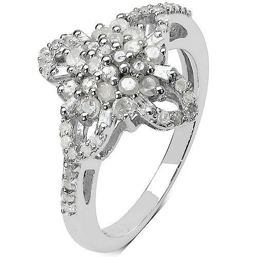0.63 Carat Genuine White Diamond & Yellow Diamond .925 Sterling Silver Ring on sale at MyriadMart