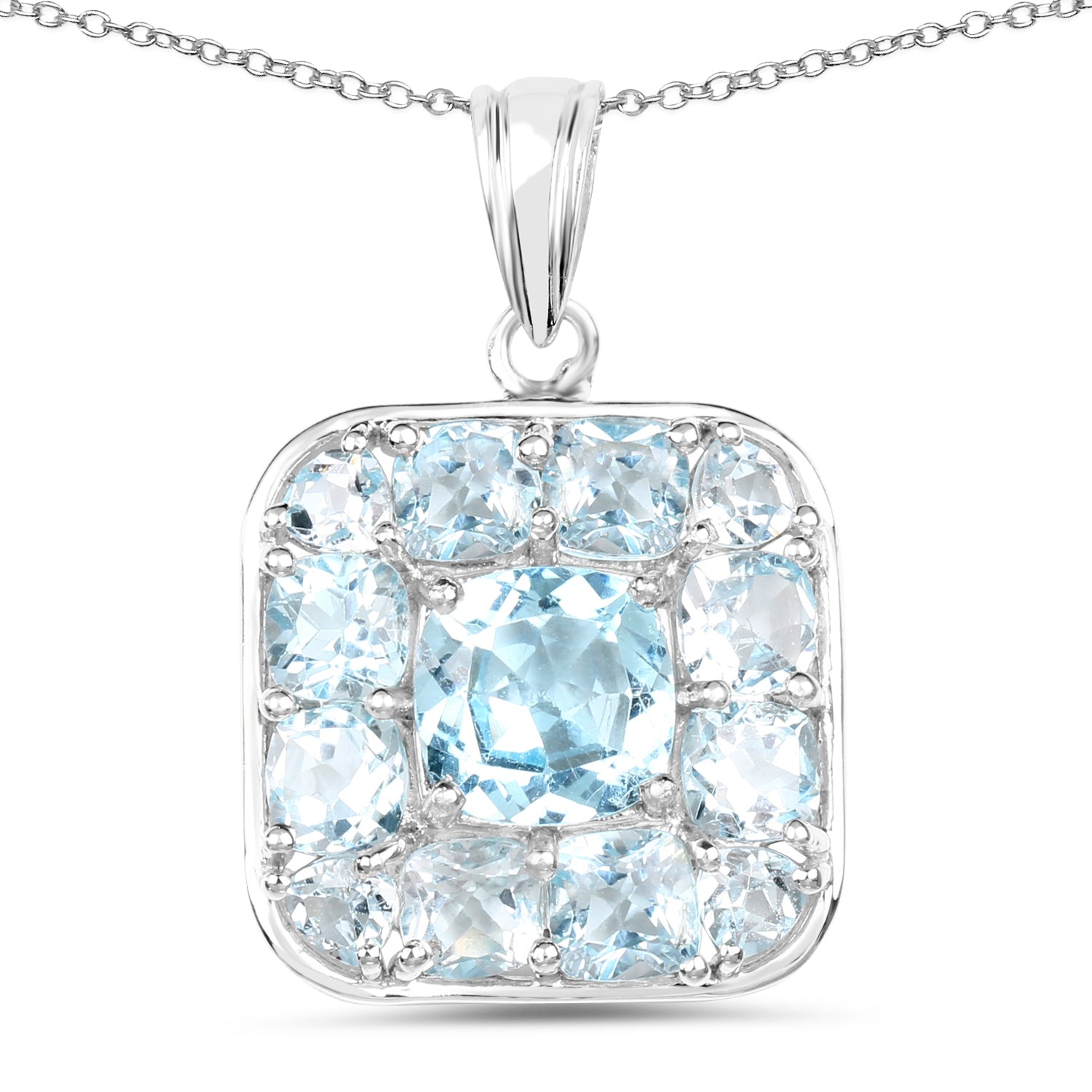 10.05 Carat Genuine Blue Topaz .925 Sterling Silver Pendant on sale at MyriadMart
