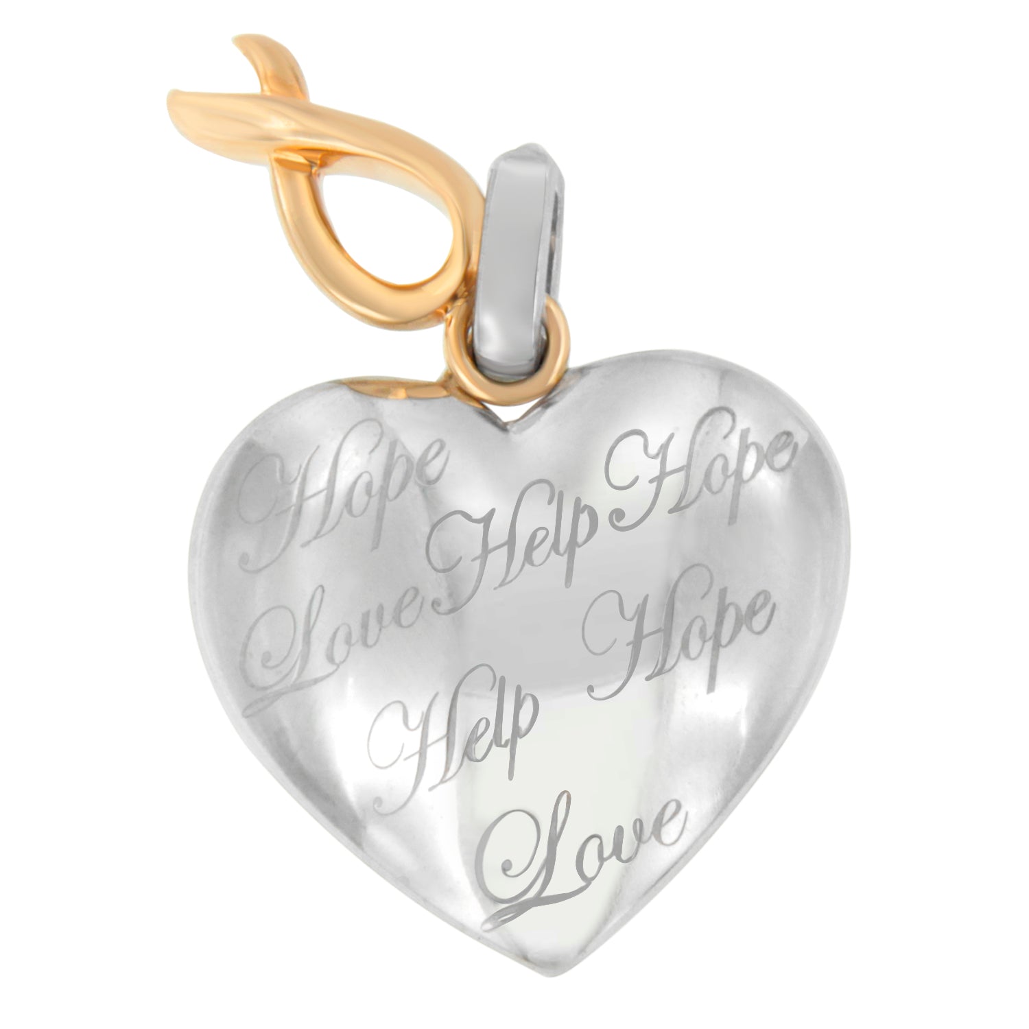 10K Yellow Gold Over Silver Heart Pendant Necklace on sale at MyriadMart