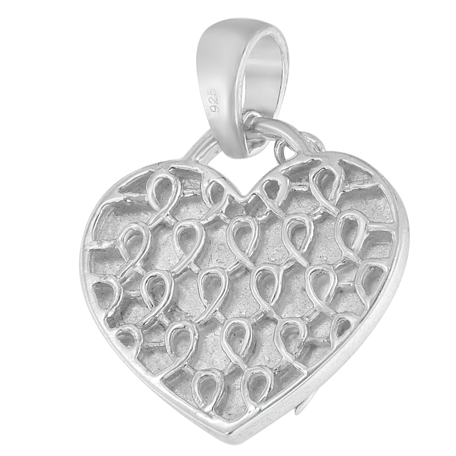 .925 Sterling Silver 1/10 cttw Diamond Heart Pendant Necklace H-I, I1-I2 on sale at MyriadMart
