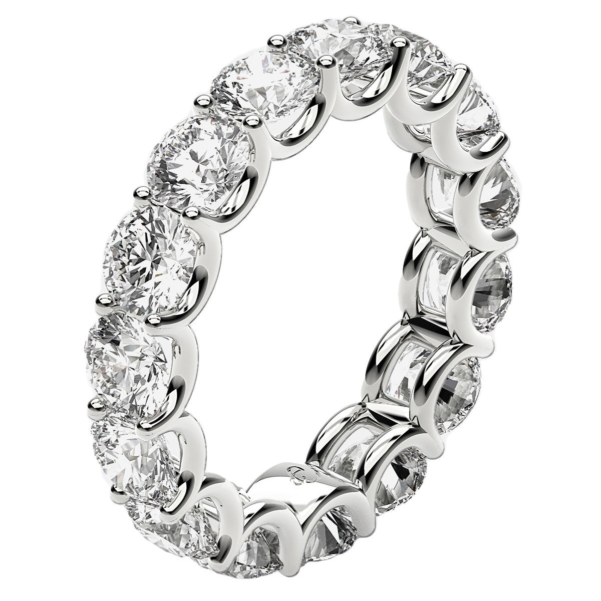 Round Cut Lab Grown Diamond Eternity Ring in 14k White Gold 5 cttw FG/VS2 on sale at MyriadMart