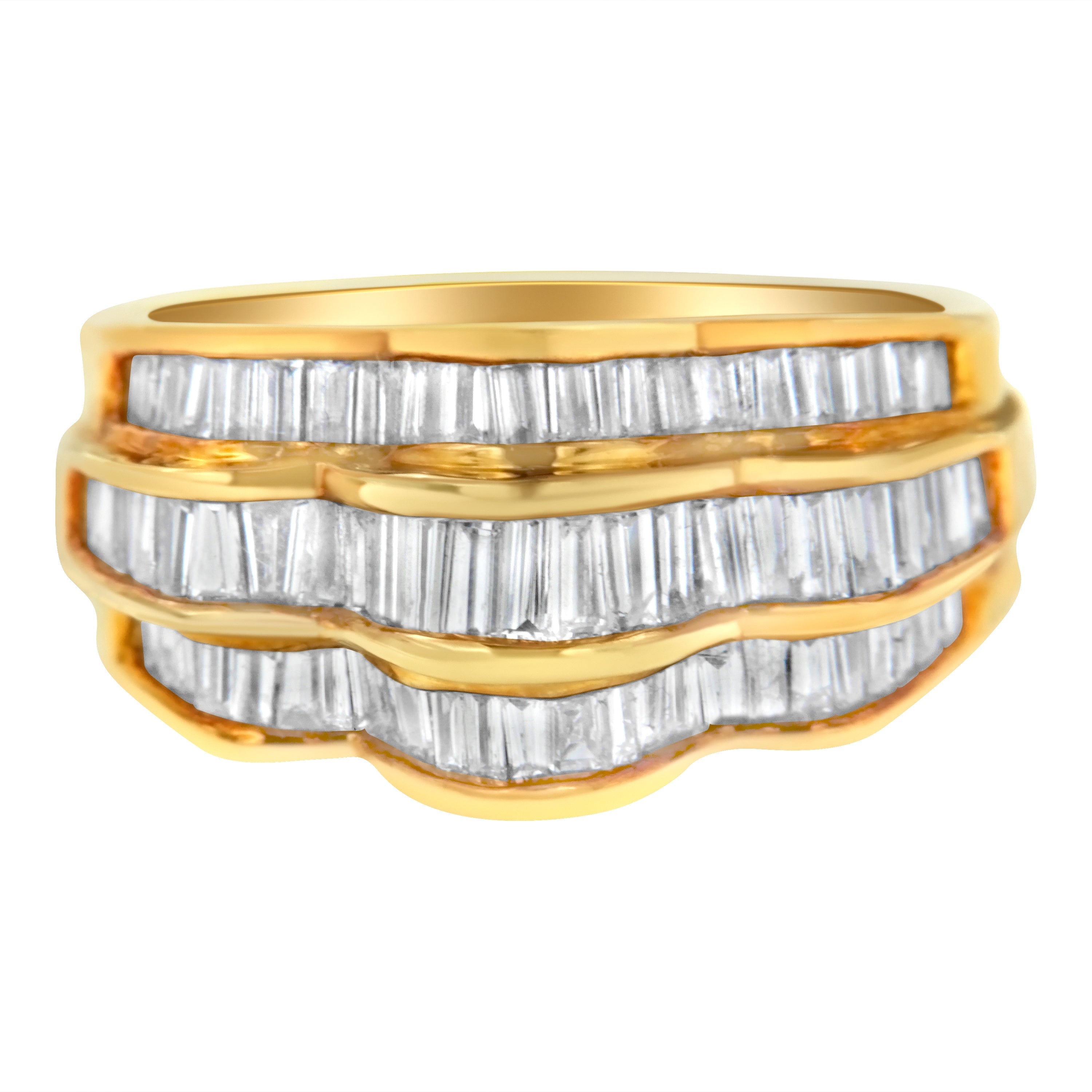 14KT Yellow Gold Diamond Multi-Row Band Ring 1 1/4 cttw, H-I Color, SI1-SI2 Clarity on sale at MyriadMart