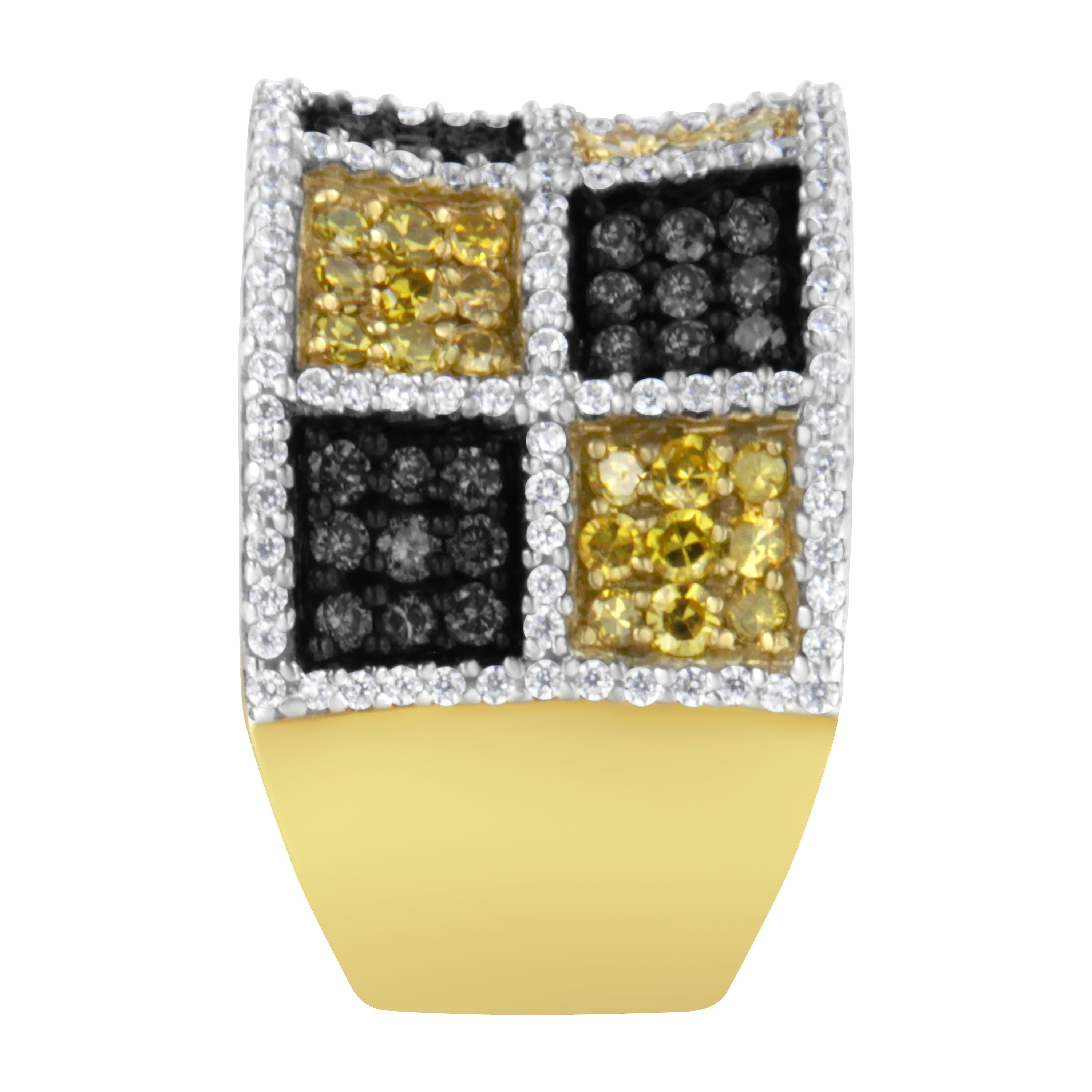 14KT Yellow Gold Champagne, Yellow and Round Diamond Band Ring 1 1/2 cttw, H-I Color, I1-I2 Clarity on sale at MyriadMart