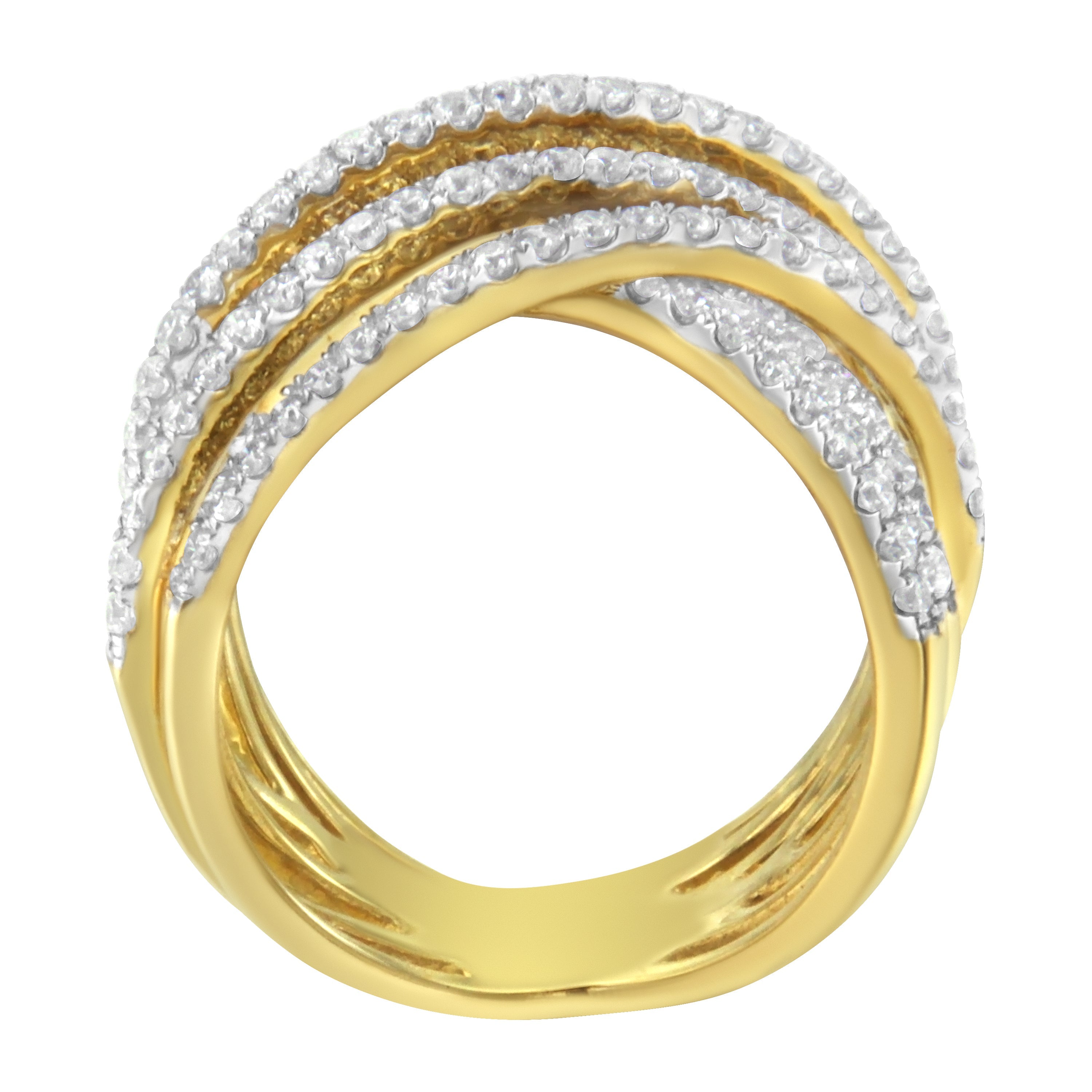 10KT Yellow Gold Diamond Bypass Ring 1 5/8 cttw, H-I Color, SI2-I1 Clarity on sale at MyriadMart