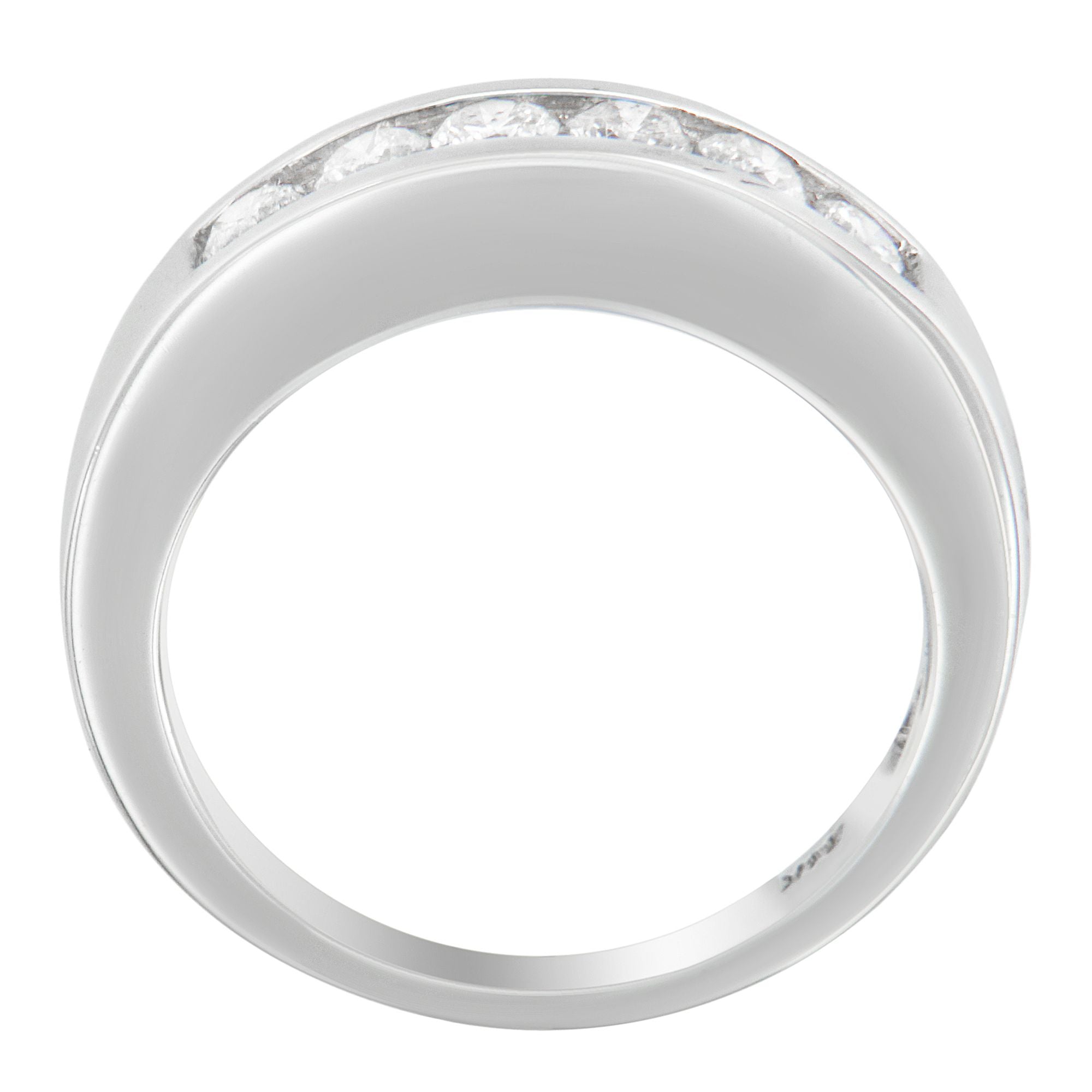 14K White Gold 3/4ct. TDW Diamond Channel Band Ring H-I, I1-I2 on sale at MyriadMart