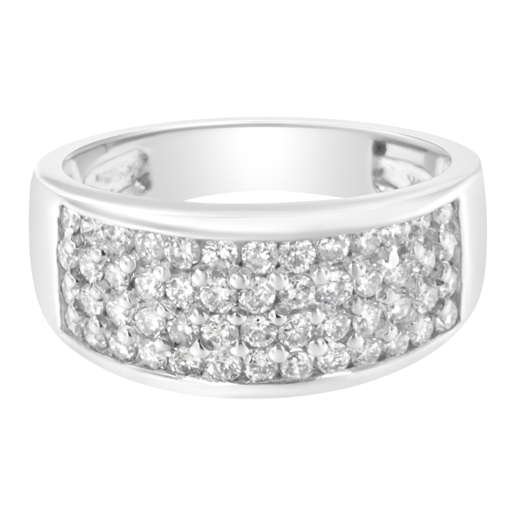 14K White Gold Round Cut Diamond Ring 1.0 Cttw, H-I Color, SI2-I1 Clarity - Size 6-1/2 on sale at MyriadMart