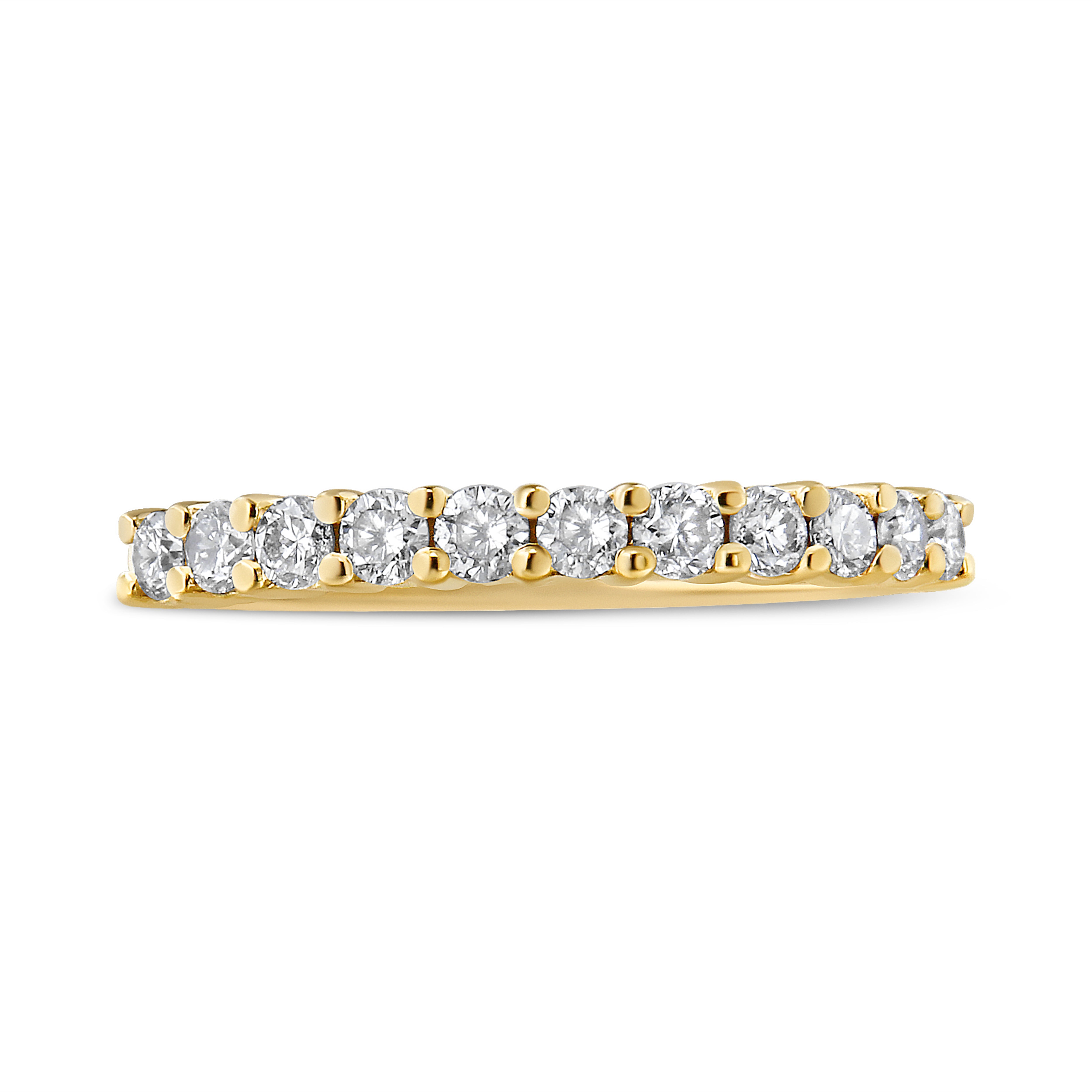 IGI Certified 1/2 Cttw Diamond 10K Yellow Gold Prong Set Fluted Band Style Wedding Ring J-K Color, I1-I2 Clarity - Size 7 on sale at MyriadMart