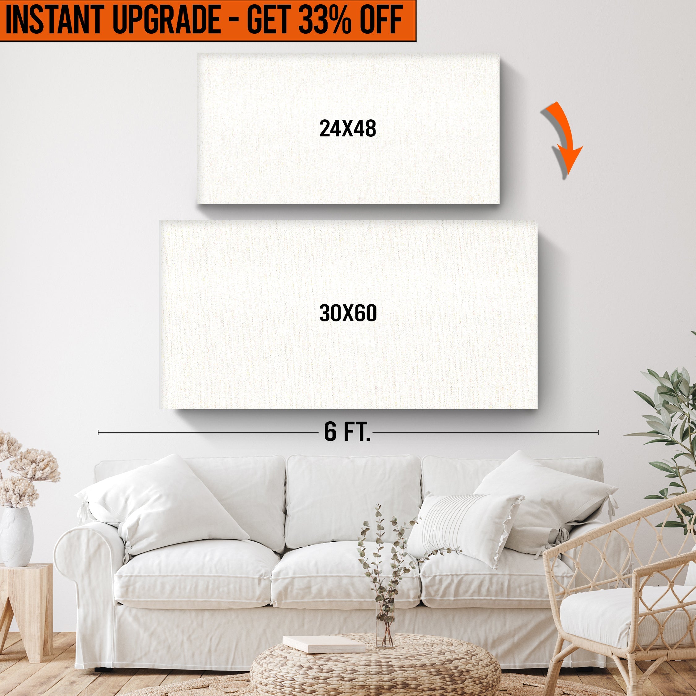 Upgrade Your 24x48 Inches Canvas To 30x60 Inches Canvas on sale at MyriadMart