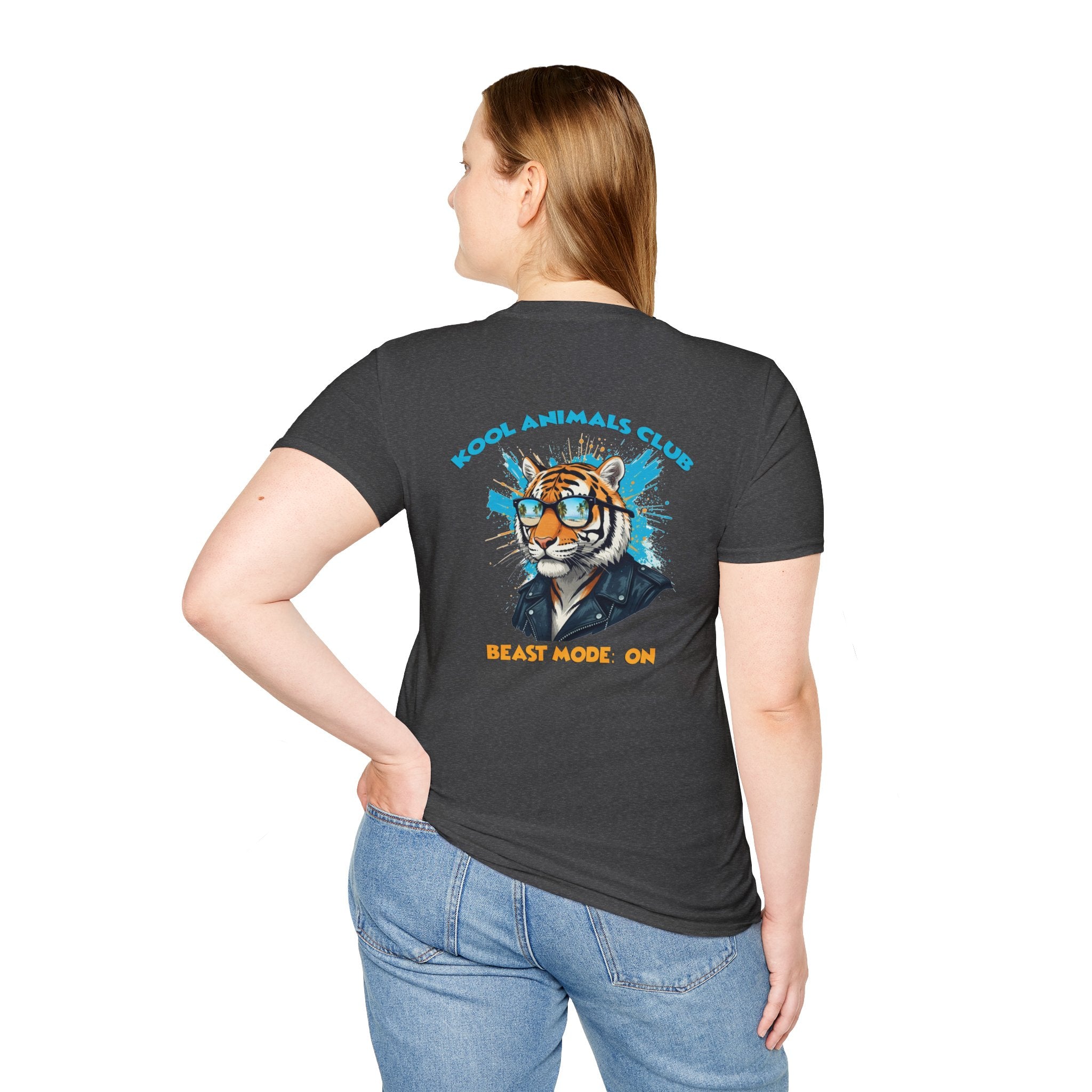 Kool Animals Club Tee, Beast Mode Unisex T-Shirt, Fun Graphic Tee, Animal Lover Gift, Cool Casual Wear, Cool Tiger on sale at MyriadMart