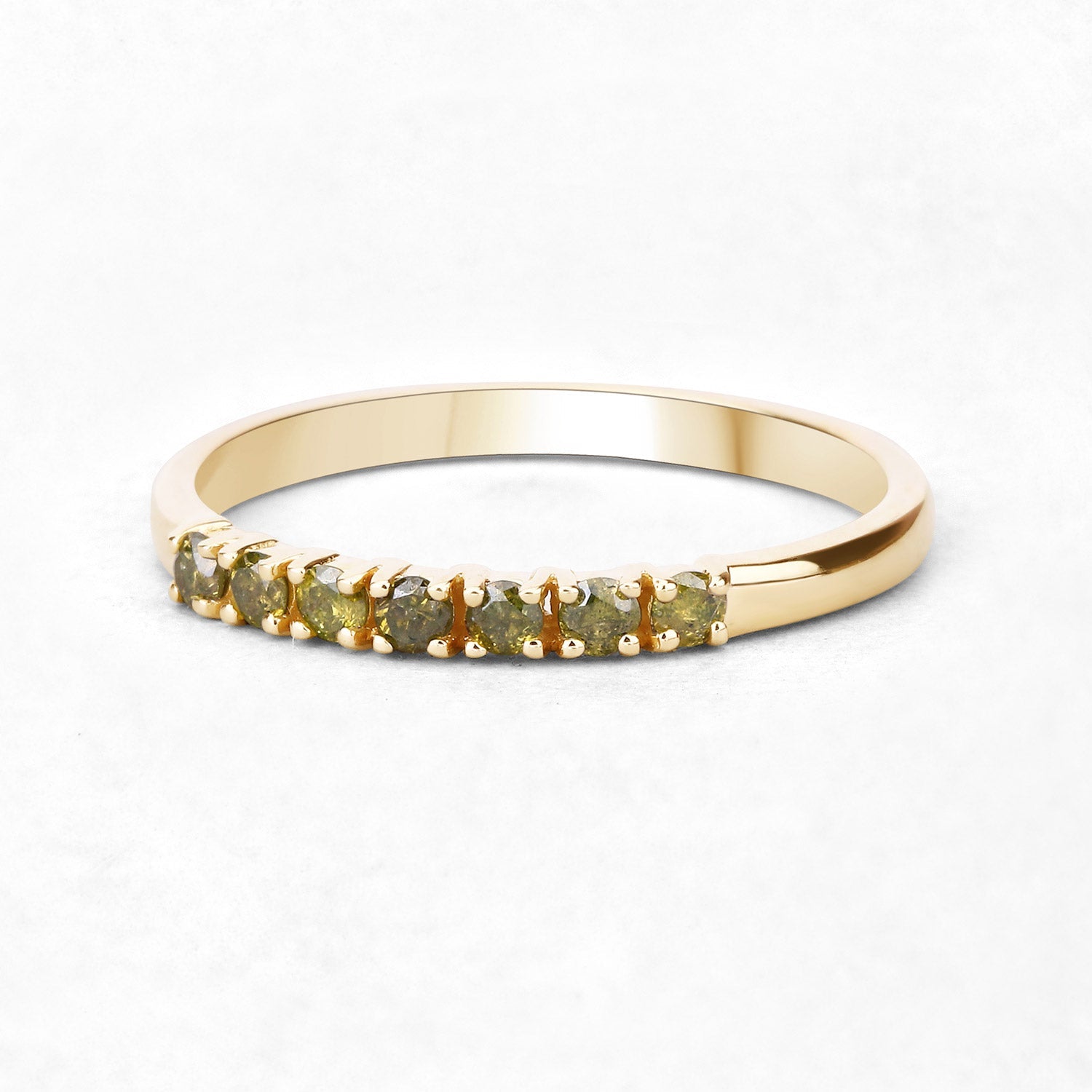 0.22 Carat Genuine Dark Yellow Diamond 14K Yellow Gold Ring I1-I2 on sale at MyriadMart