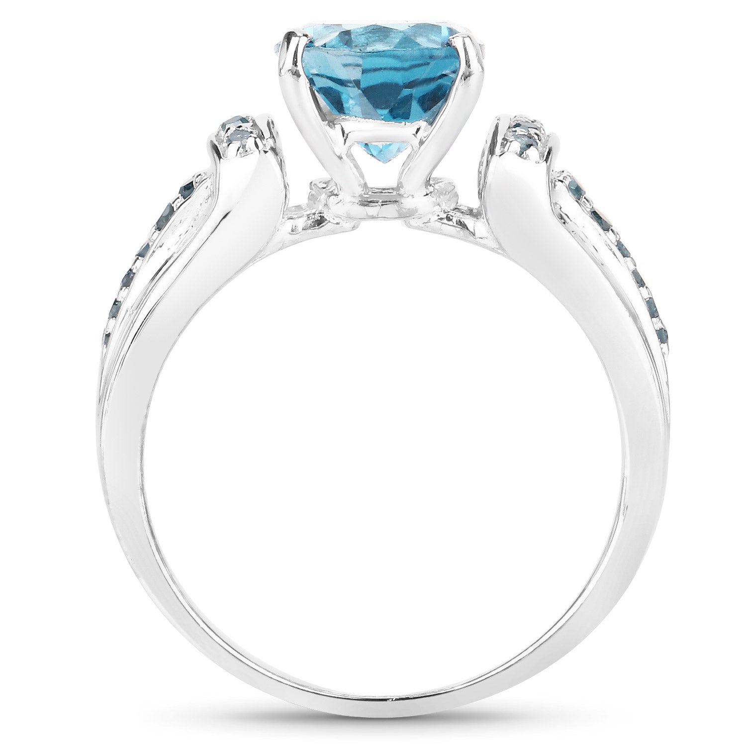 2.72 Carat Genuine London Blue Topaz and Blue Diamond .925 Sterling Silver Ring on sale at MyriadMart